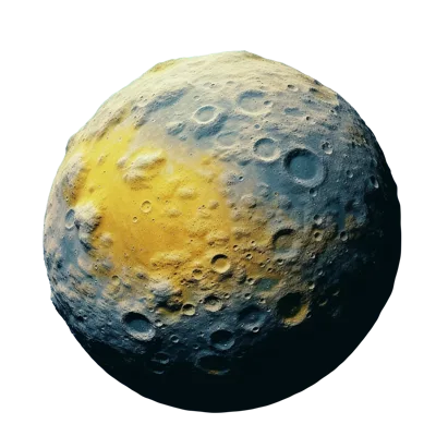 Detailed Cratered Moon Surface Isolated On White Background