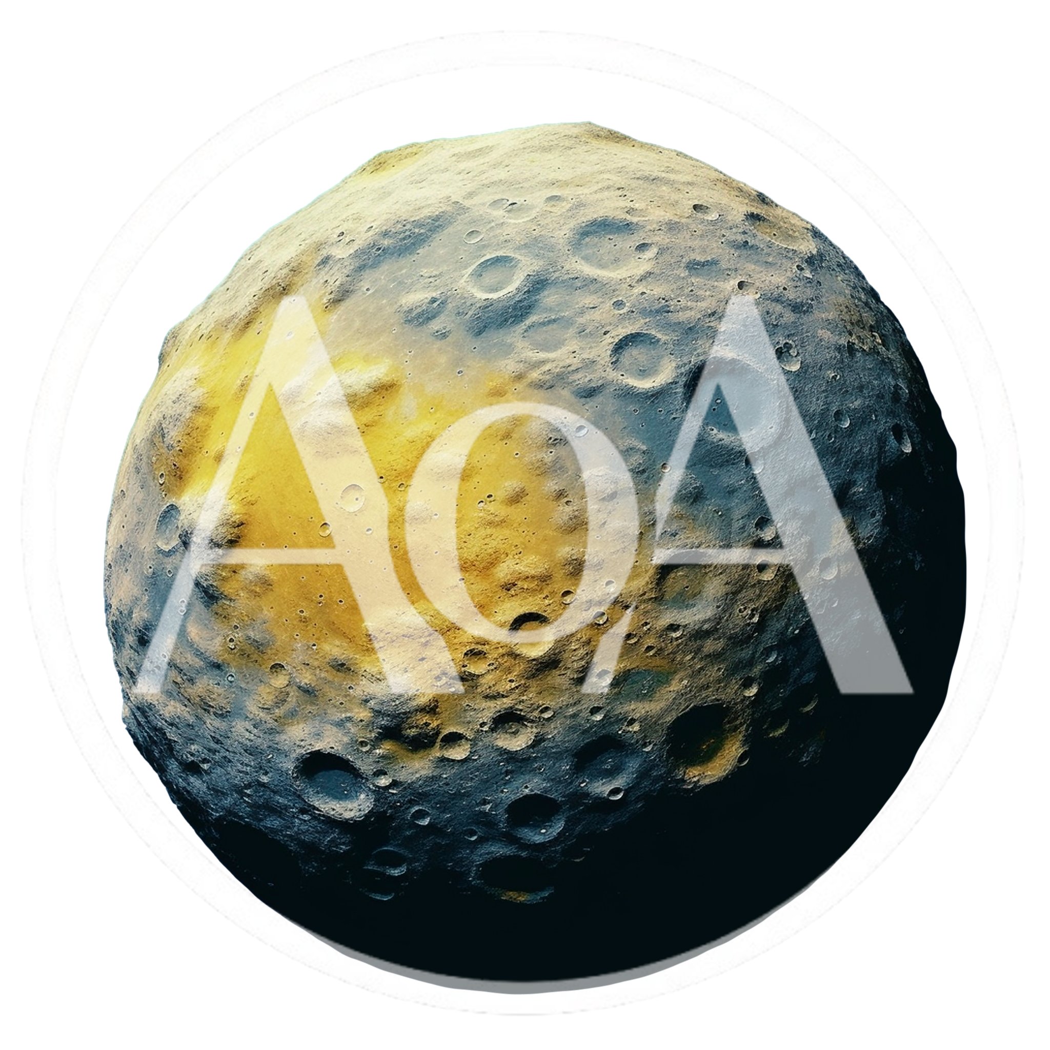 Detailed Cratered Moon Surface Isolated On White Background