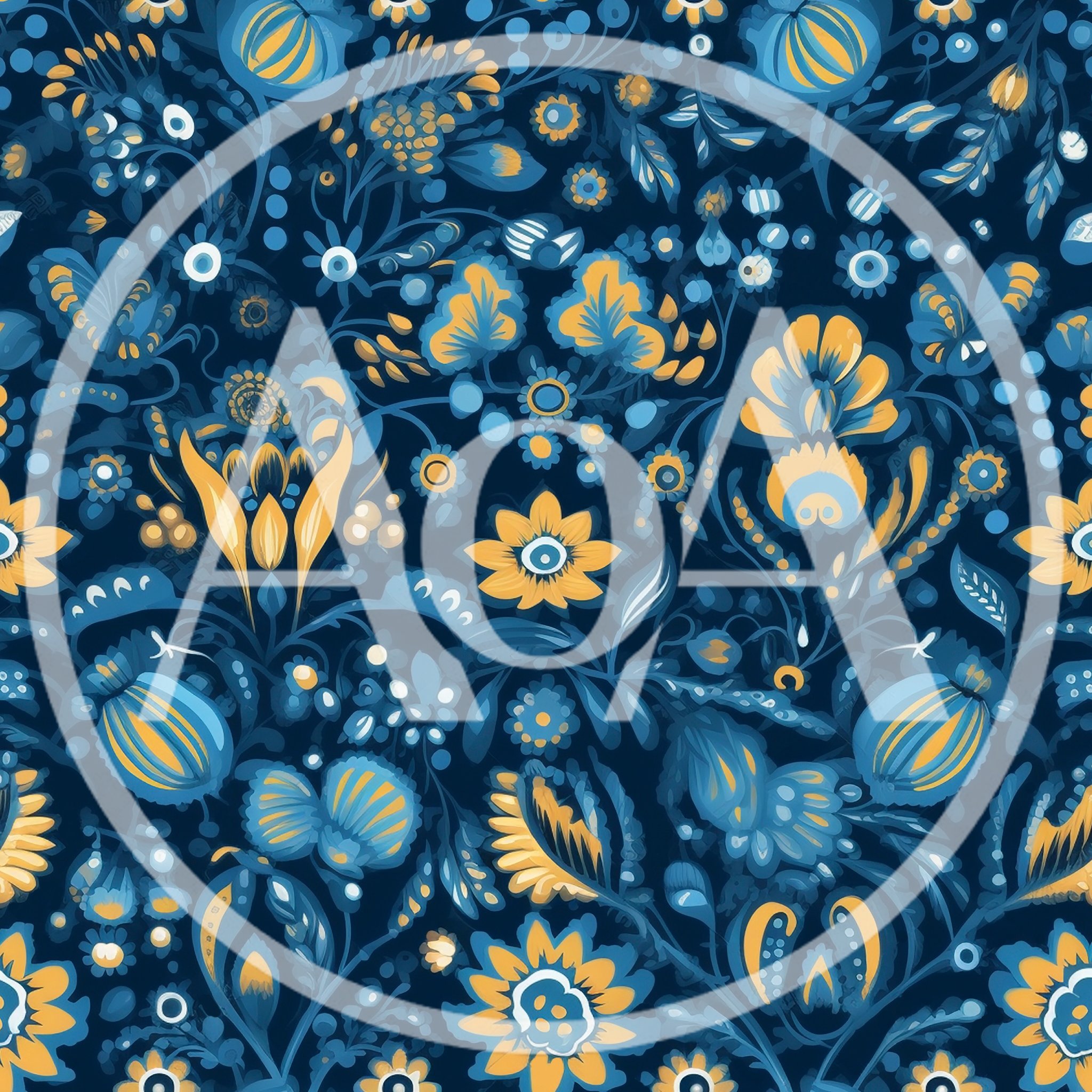 Seamless Floral Pattern With Folk Art Style