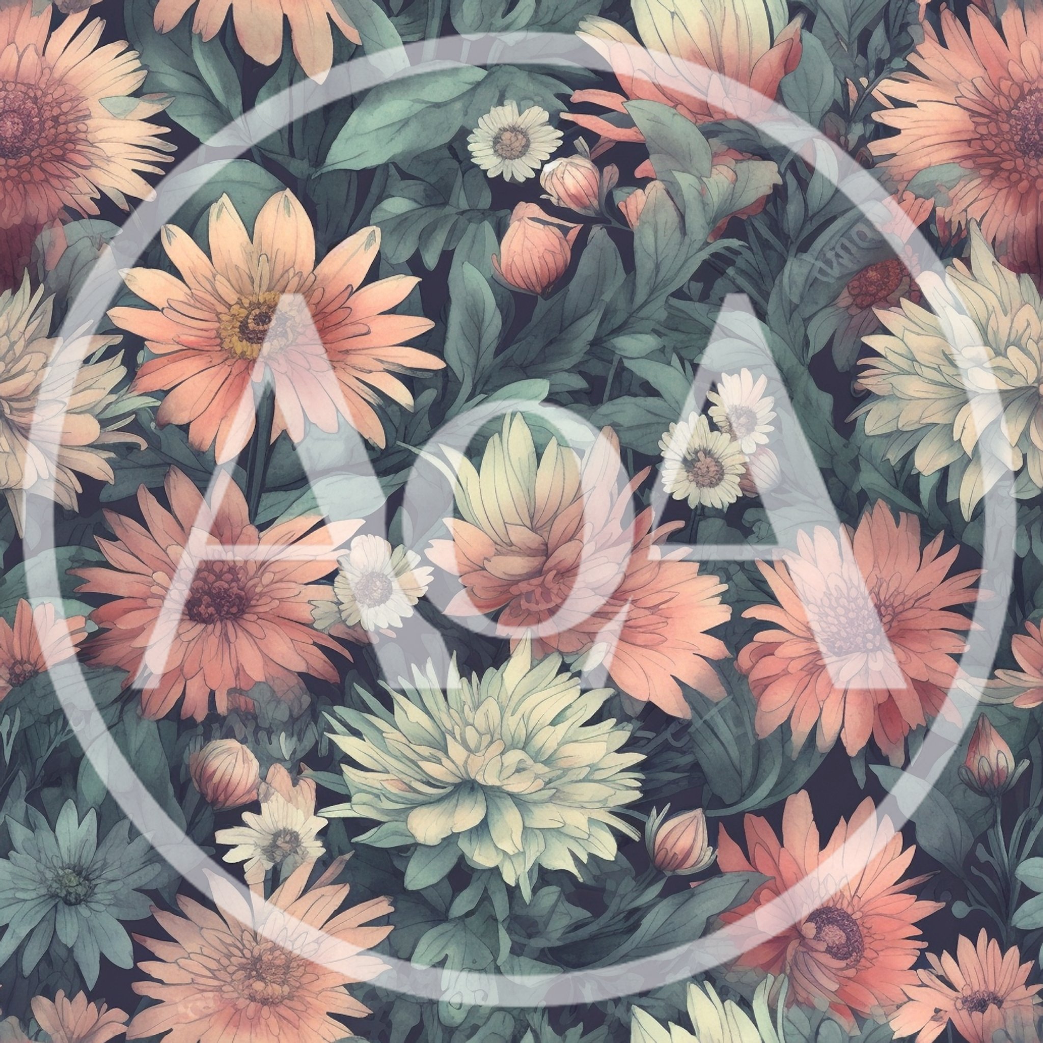 Seamless Floral Pattern With Pink And White Chrysanthemums