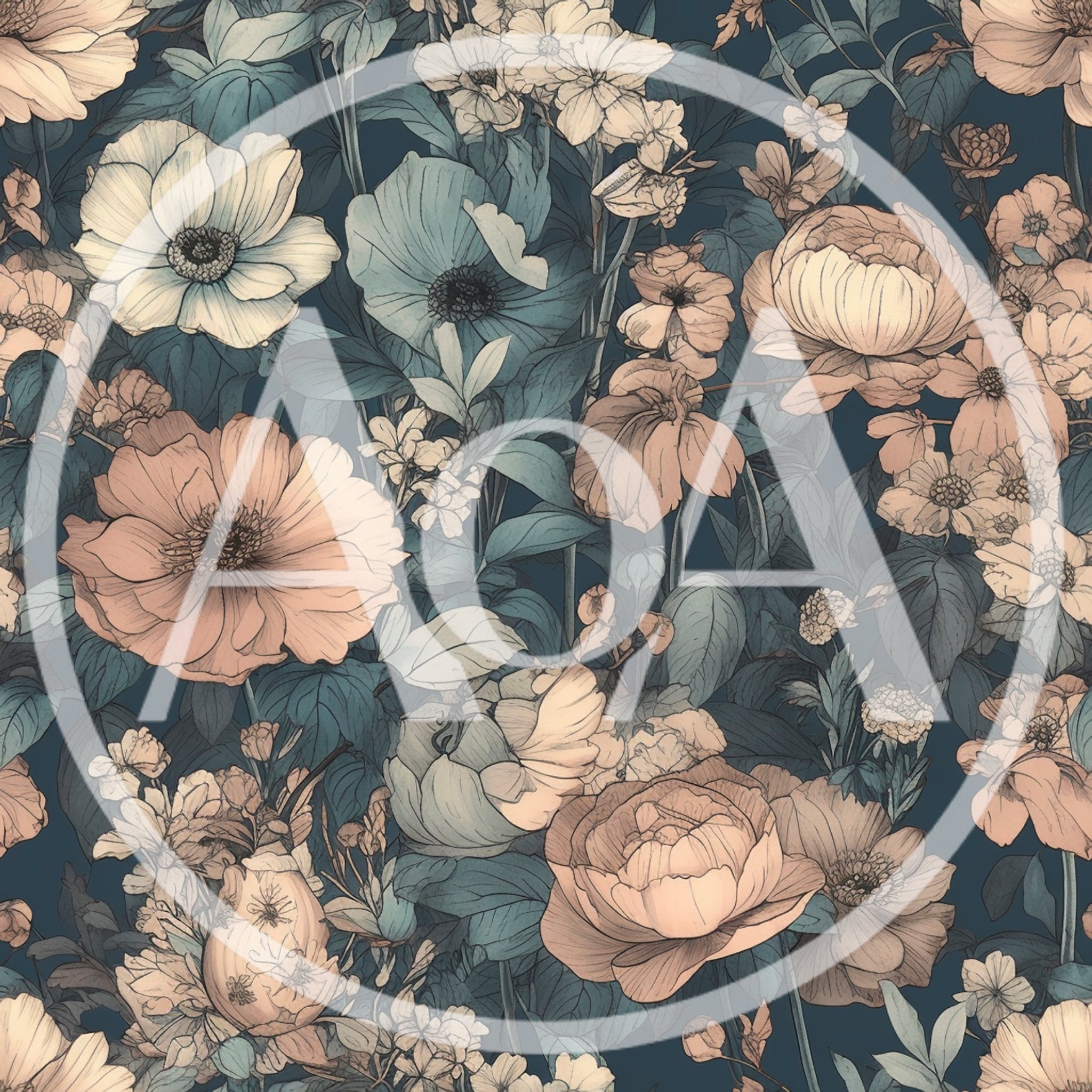 Seamless Floral Pattern With Vintage Botanical Illustrations