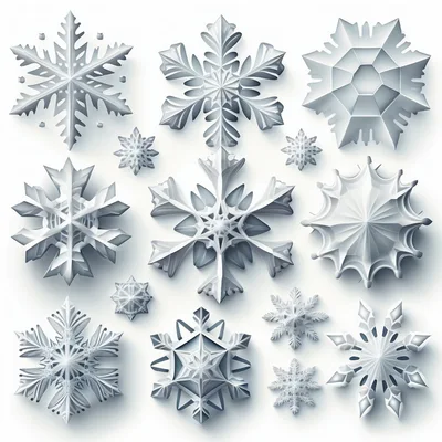 Collection of Intricate 3D Paper Cutout Snowflakes