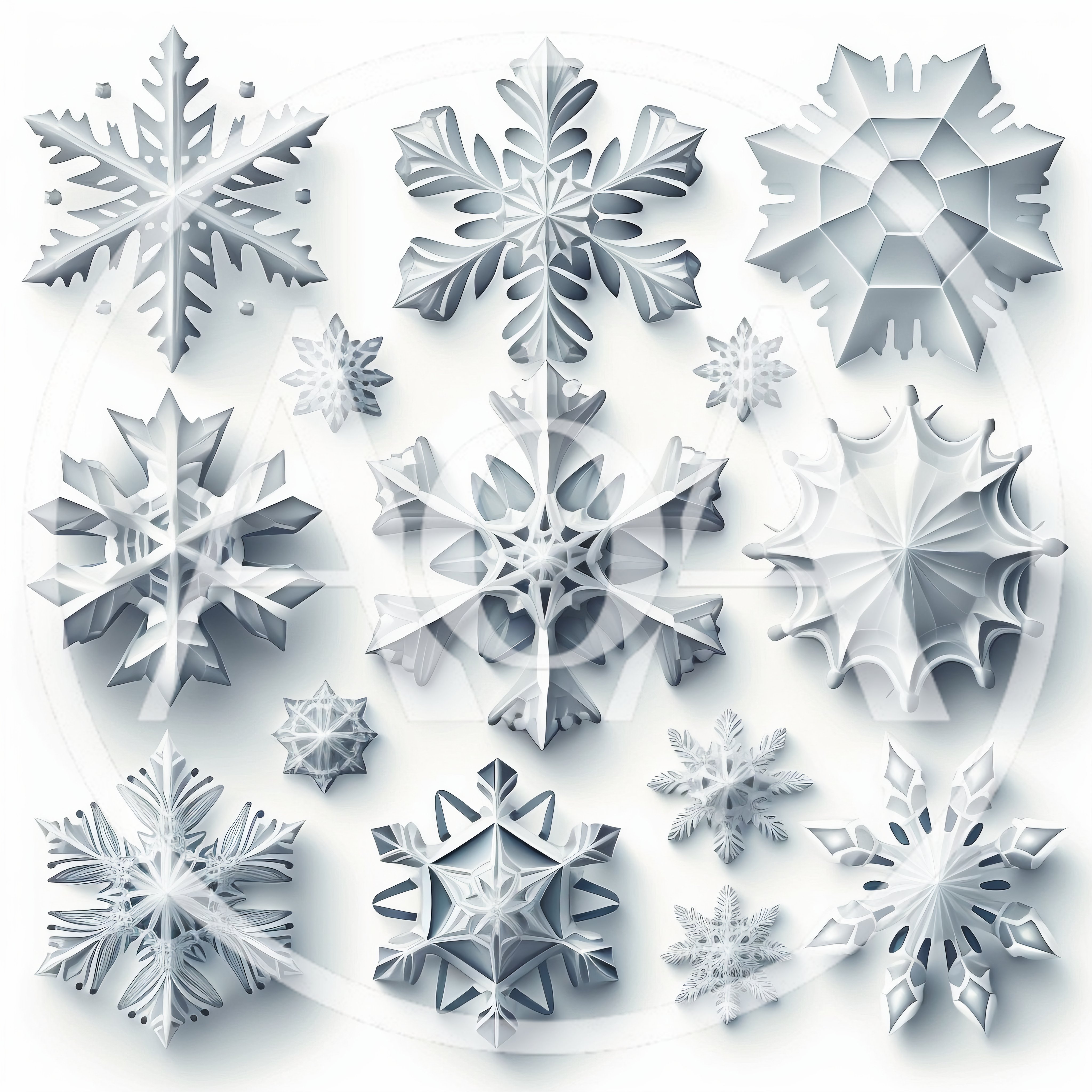 Collection of Intricate 3D Paper Cutout Snowflakes