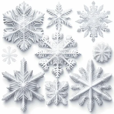 Collection Of Intricate White Paper Cutout Snowflakes