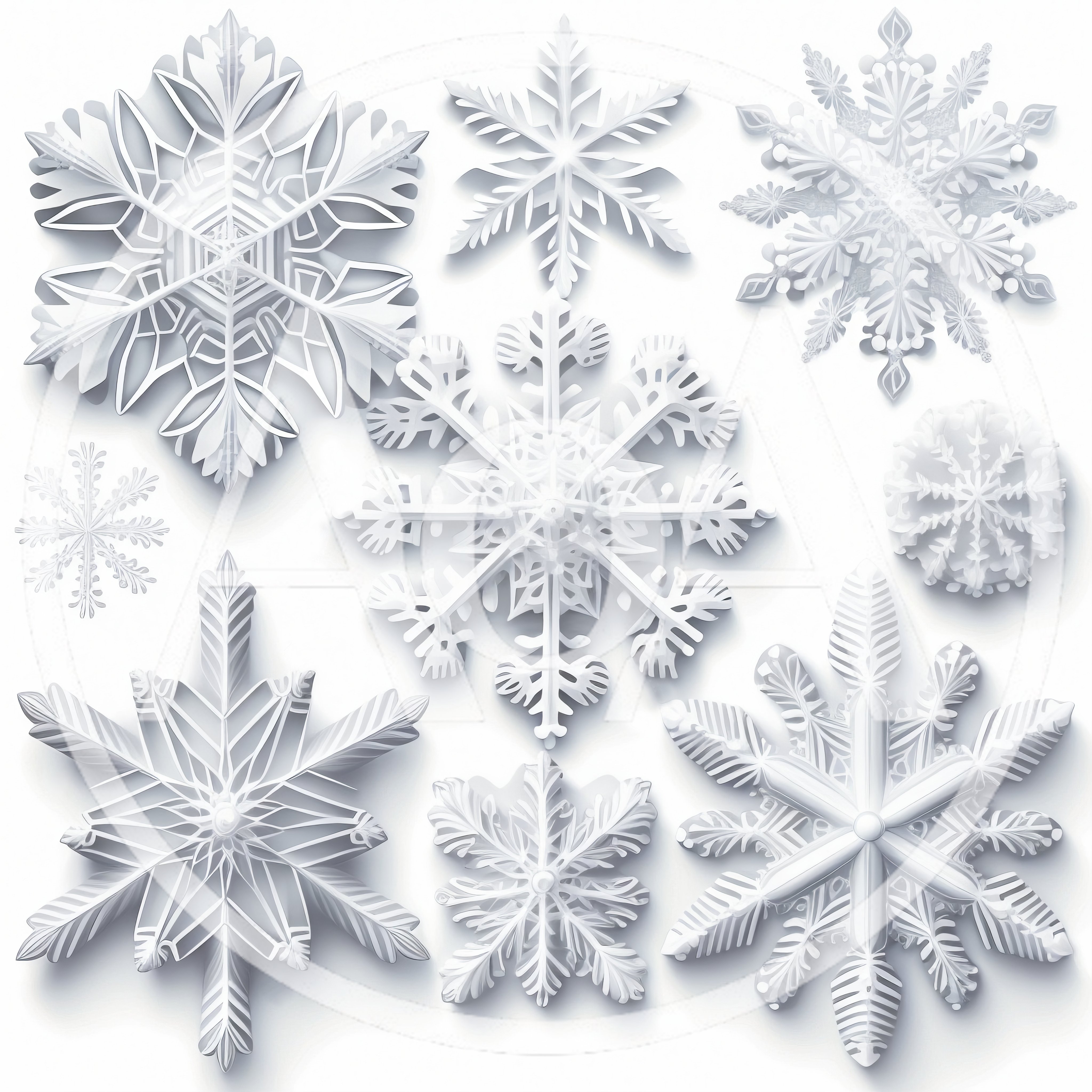 Collection Of Intricate White Paper Cutout Snowflakes