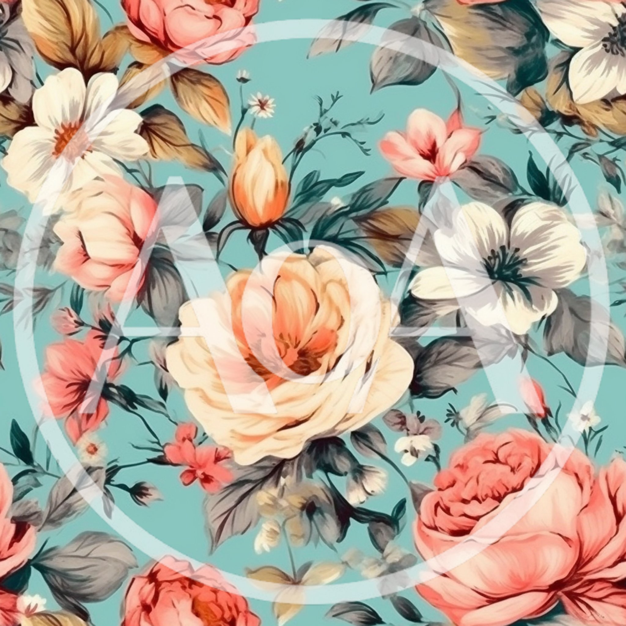Seamless Floral Pattern With Vintage Roses And Foliage