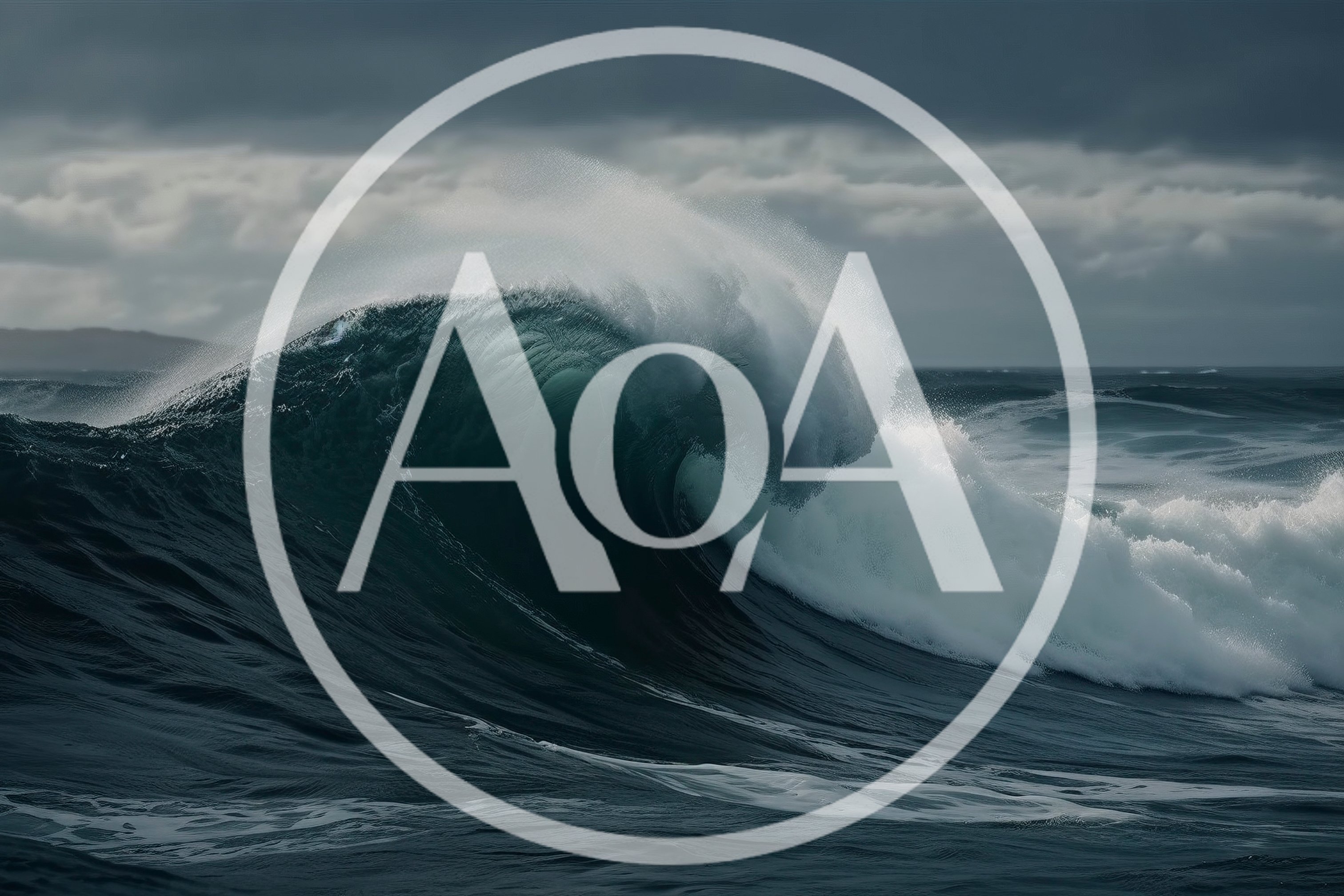 Powerful Crashing Ocean Wave Under Stormy Skies