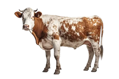 Full Body Portrait Of A Spotted Dairy Cow