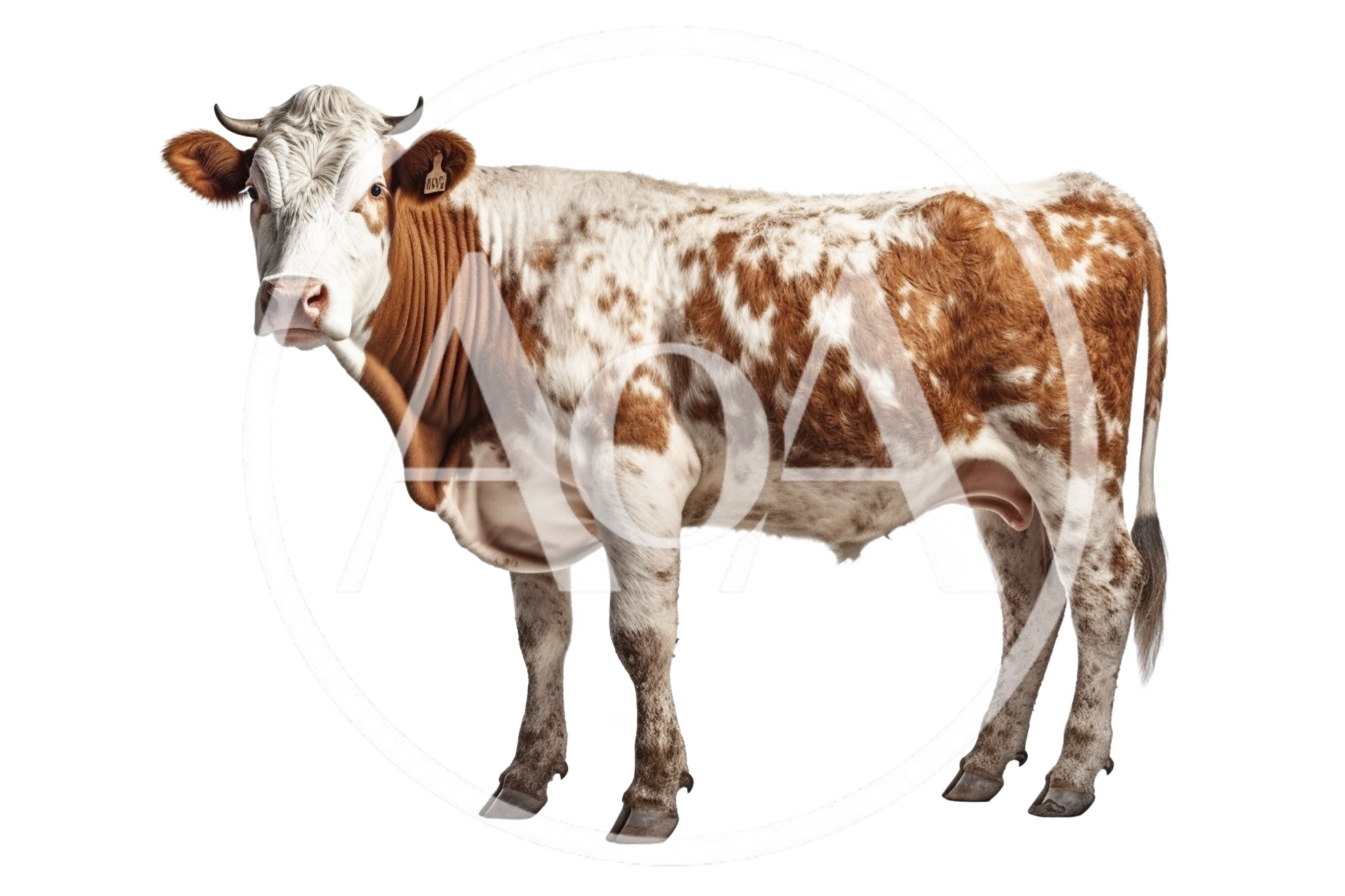 Full Body Portrait Of A Spotted Dairy Cow