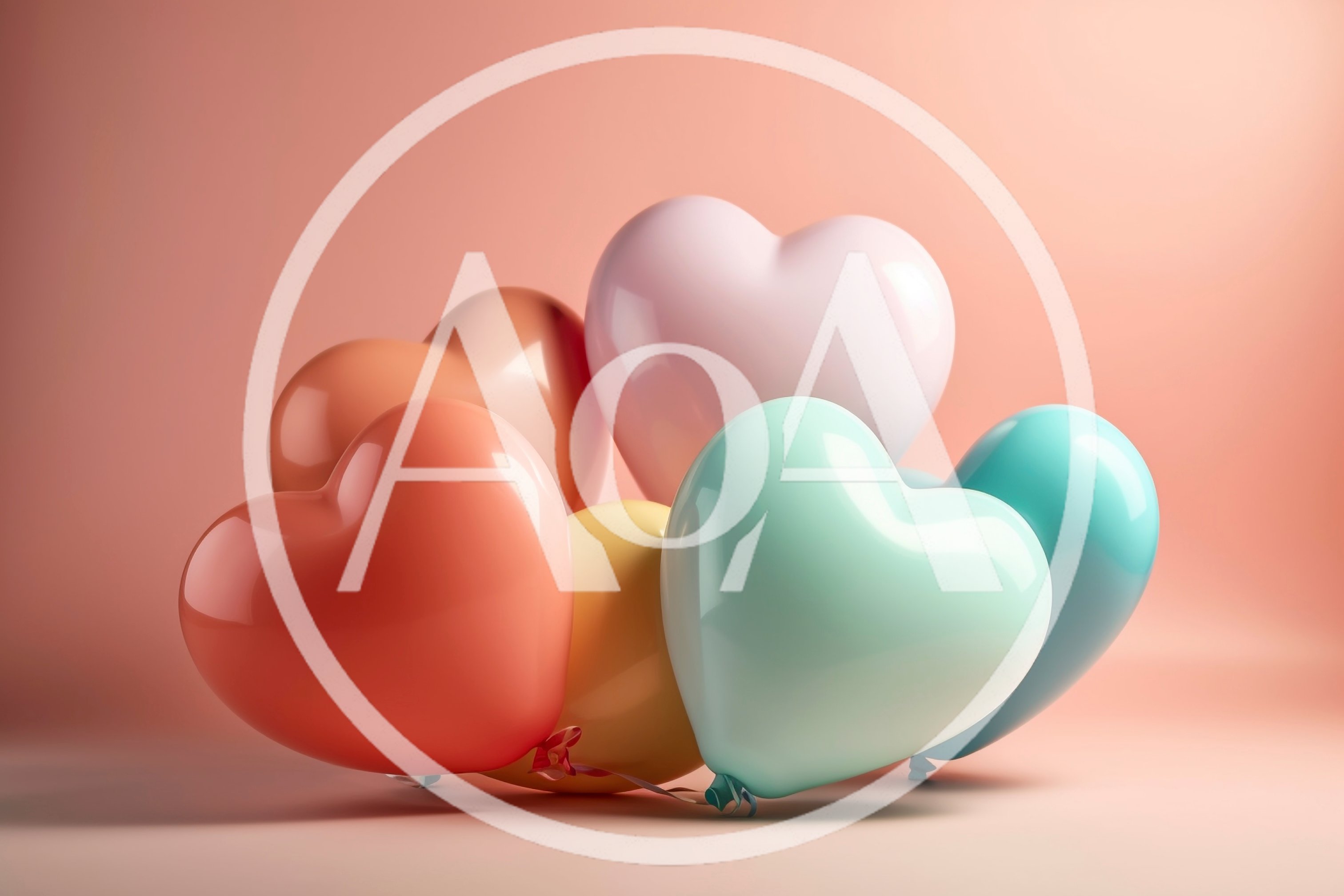 Group Of Colorful Heart Shaped Balloons