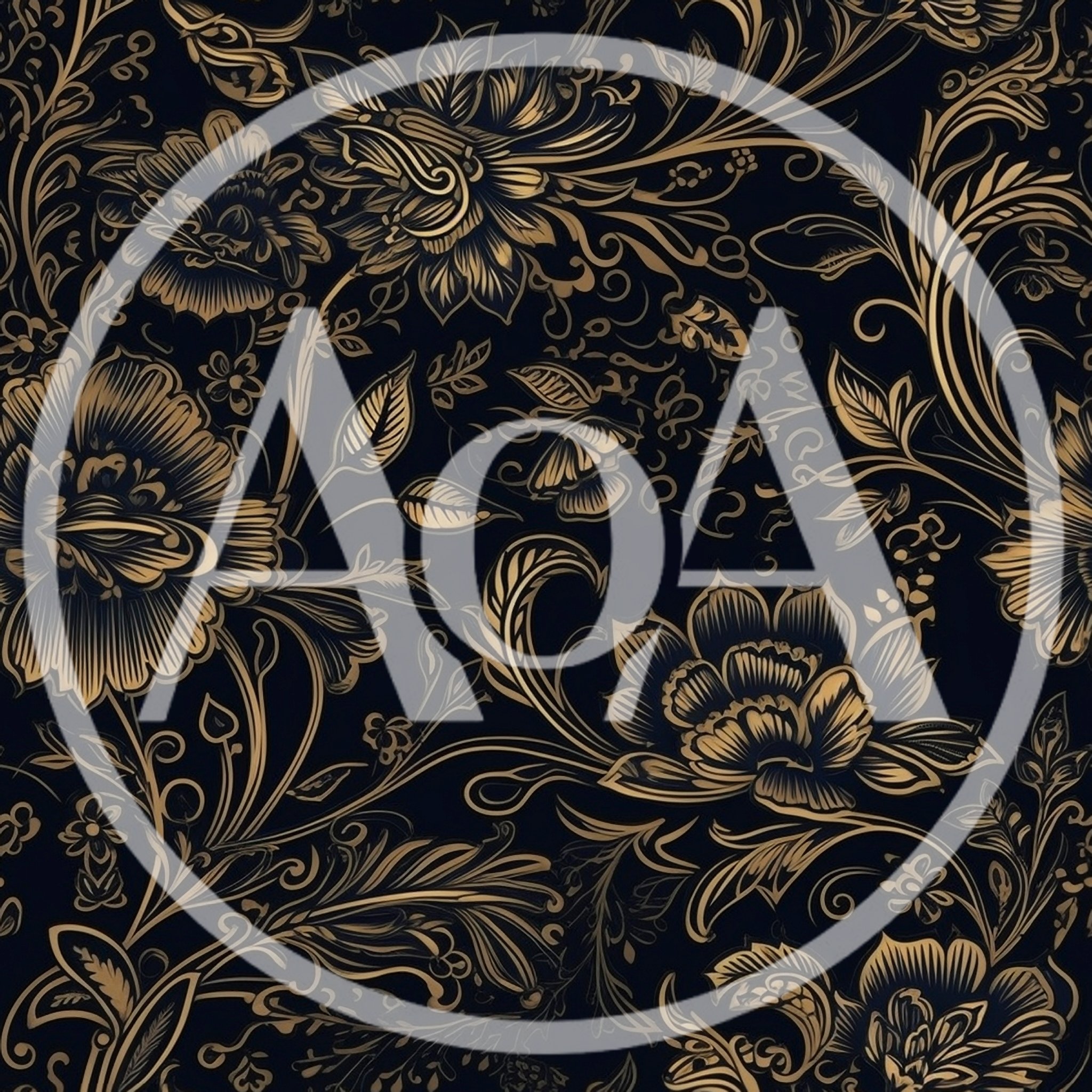 Seamless Floral Pattern With Gold Ornate Botanical Elements