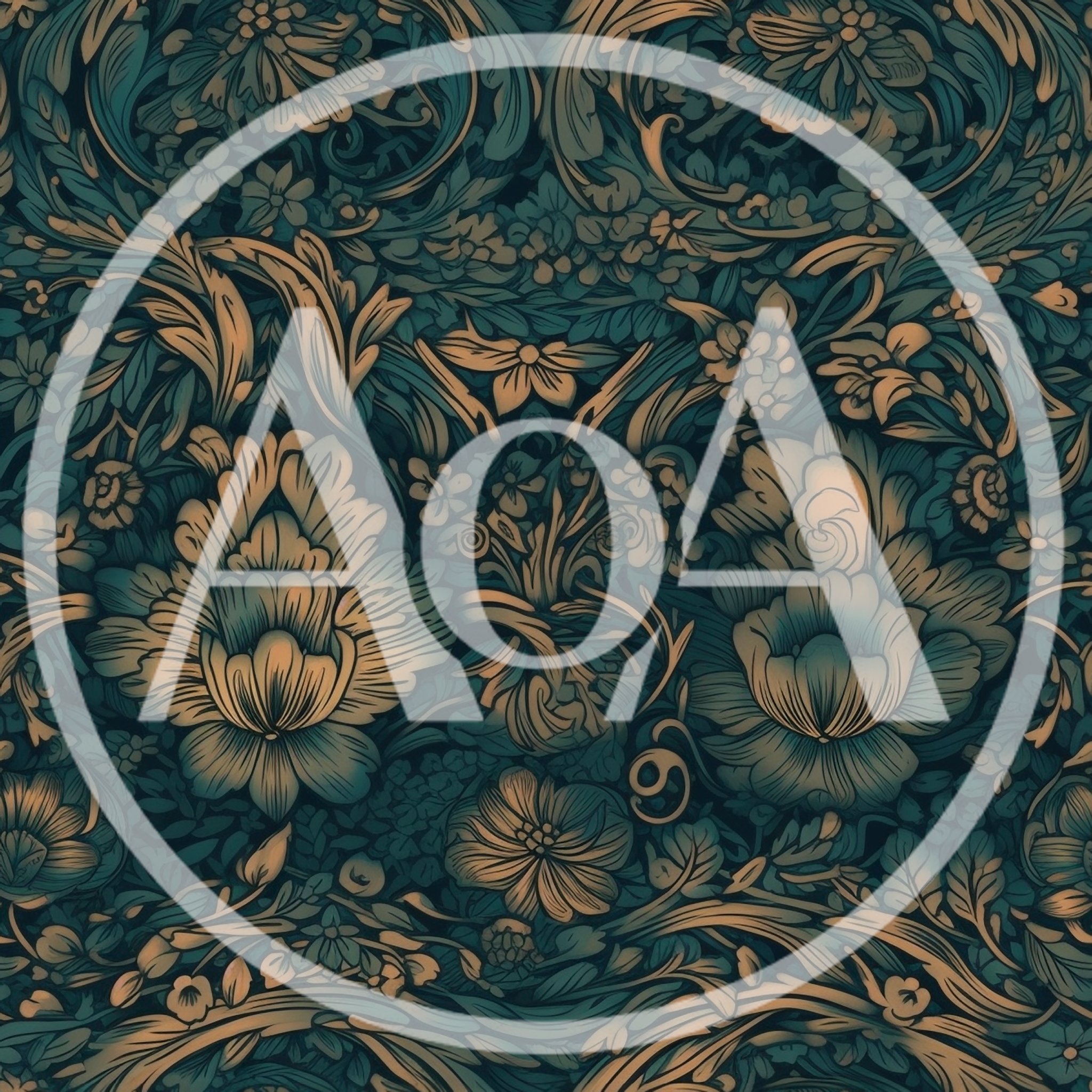 Seamless Floral Damask Pattern In Teal And Gold