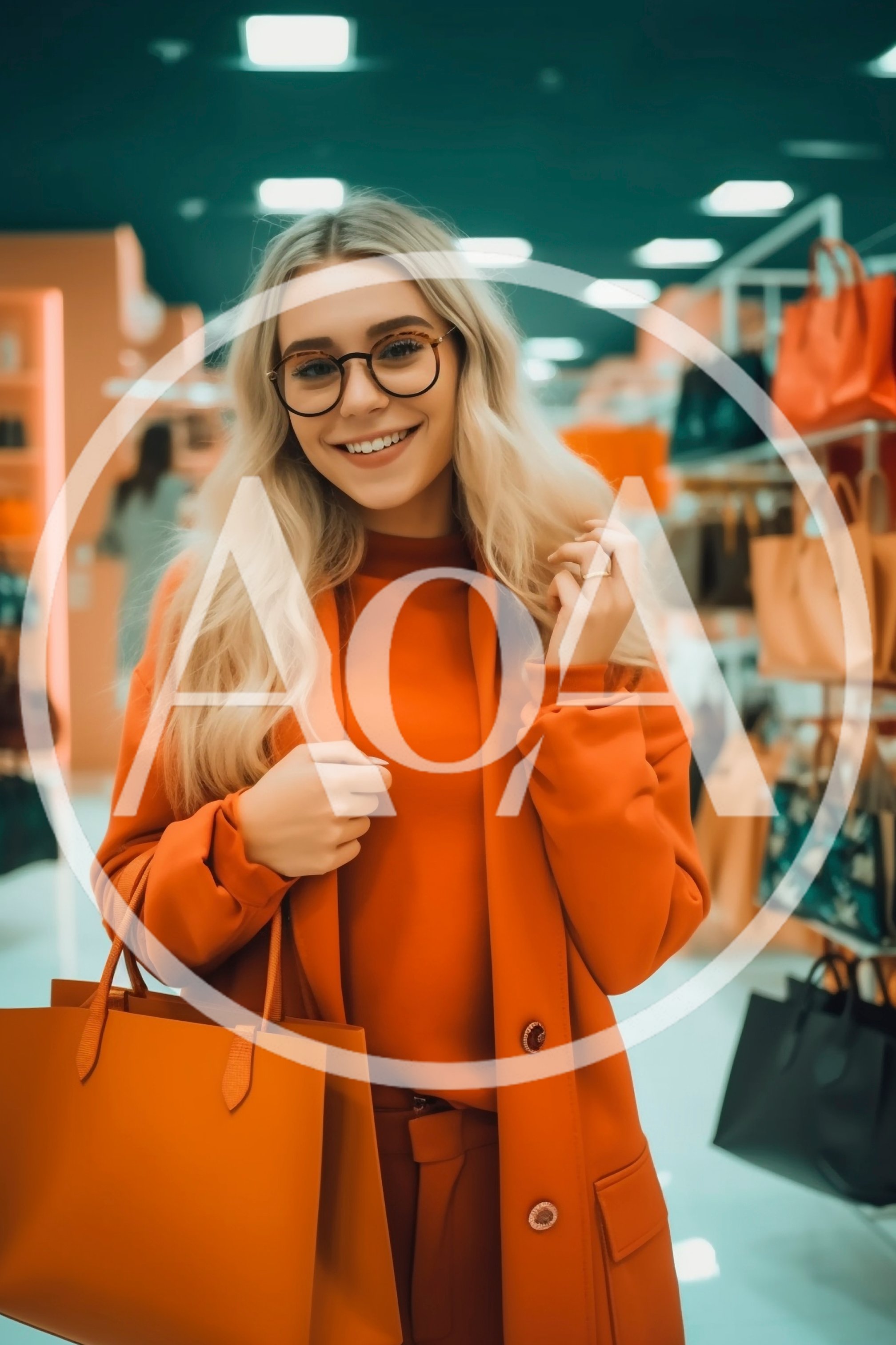 Young Woman Shopping for Handbags in a Boutique