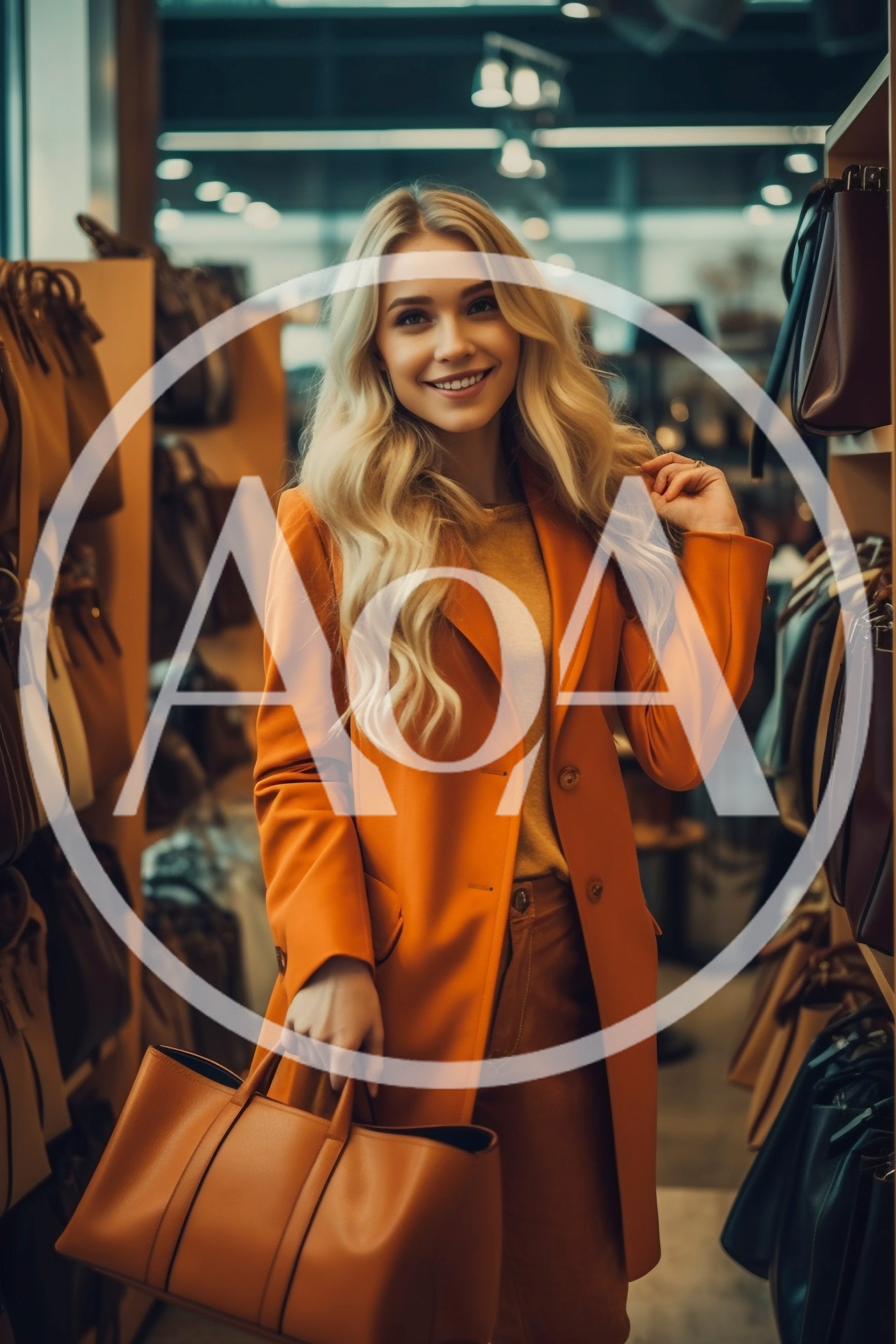 Young Woman Shopping For Handbags In A Boutique