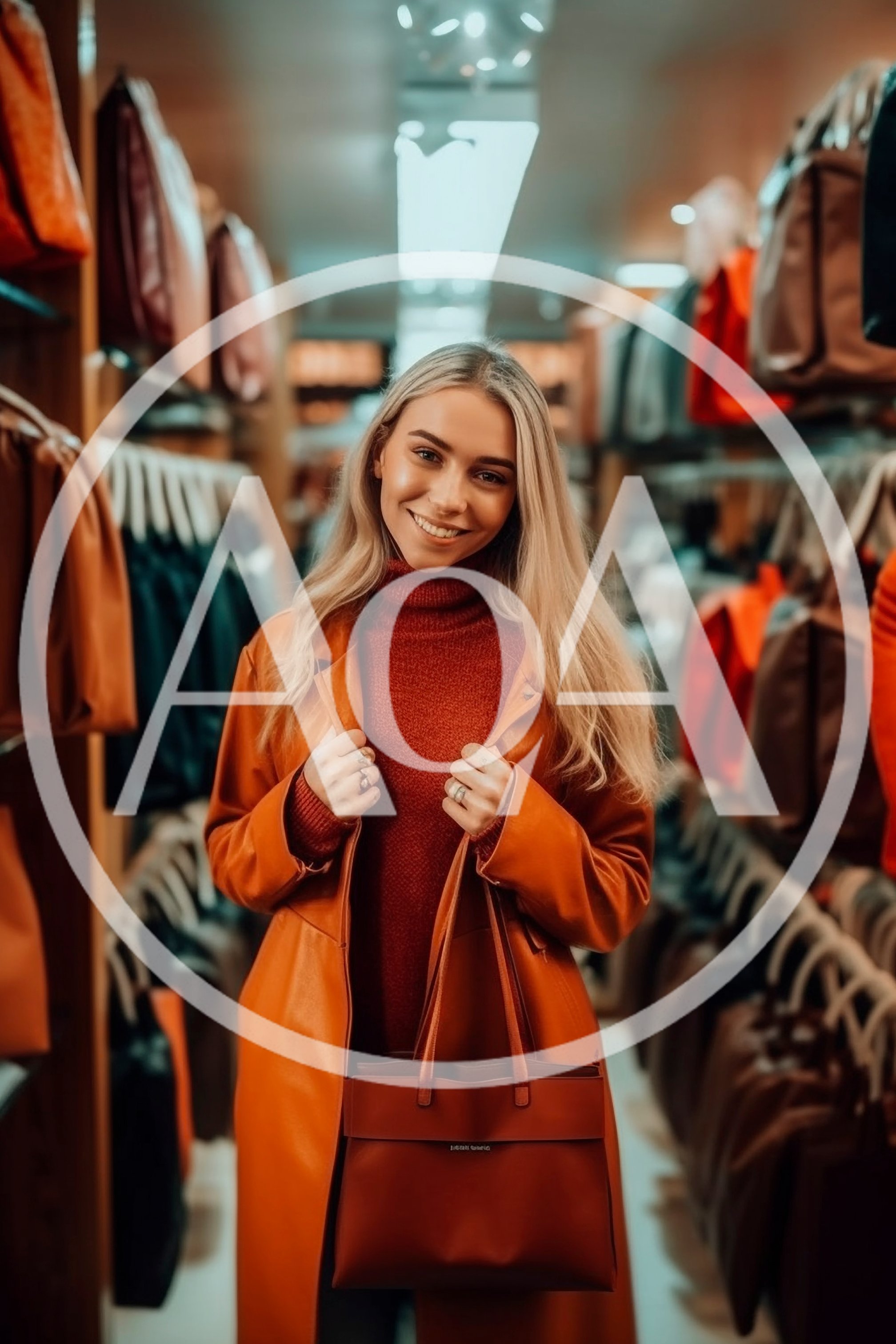 Young Woman Shopping For Handbags In A Boutique