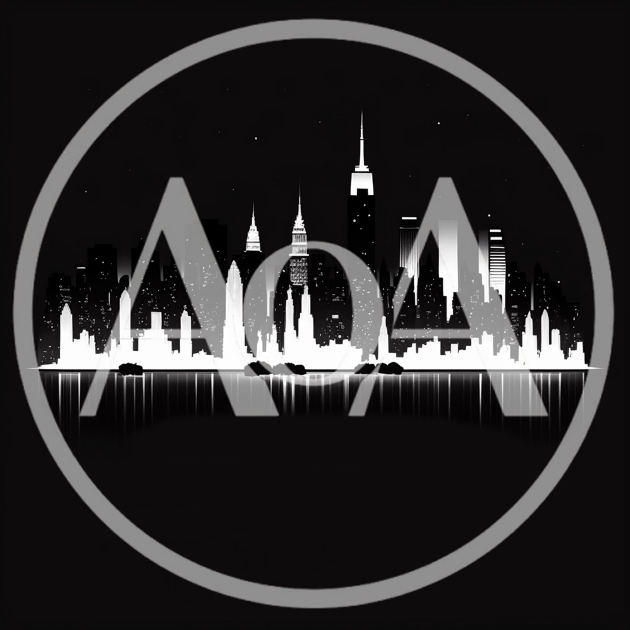 Minimalist Black And White New York City Skyline Silhouette