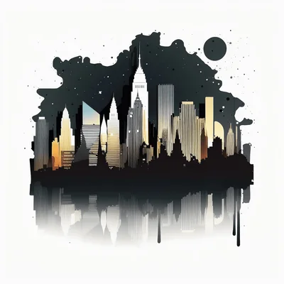Stylized New York City Skyline Illustration