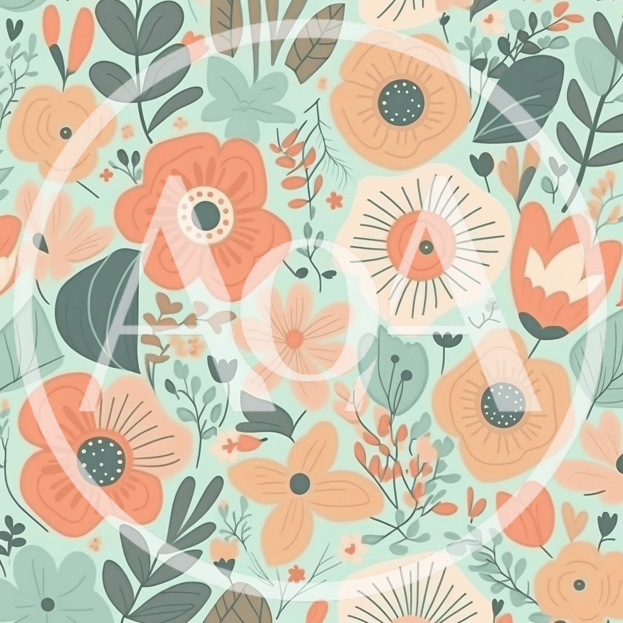 Seamless Floral Pattern With Hand Drawn Botanical Elements