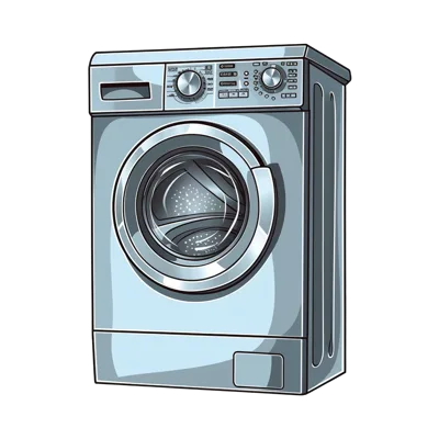 Modern Front Loading Washing Machine Illustration