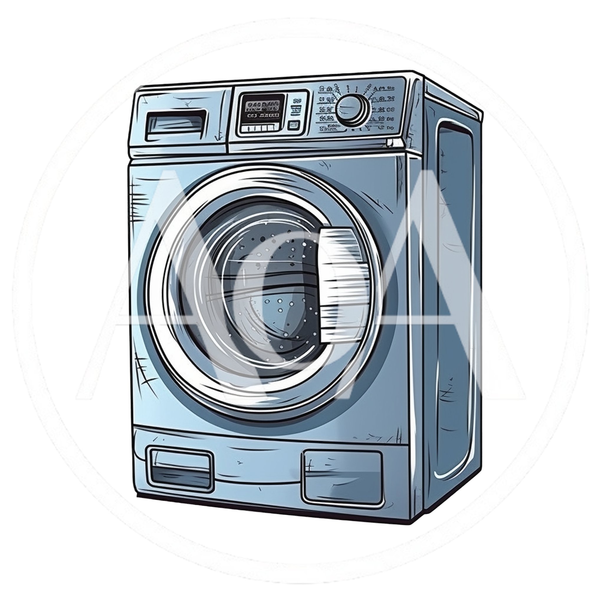 Illustration Of A Modern Front Loading Washing Machine