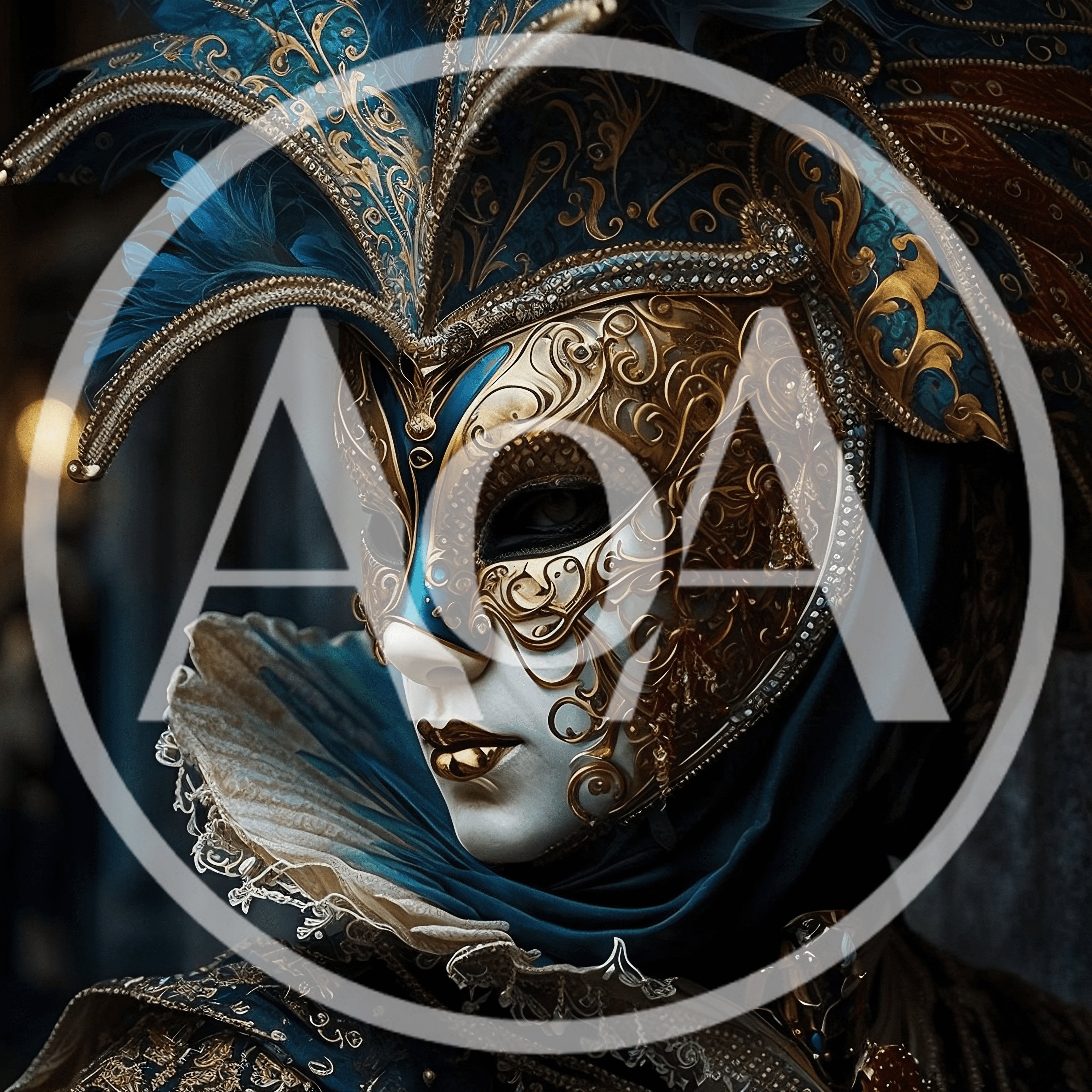 Venetian Masquerade Mask With Ornate Gold Filigree