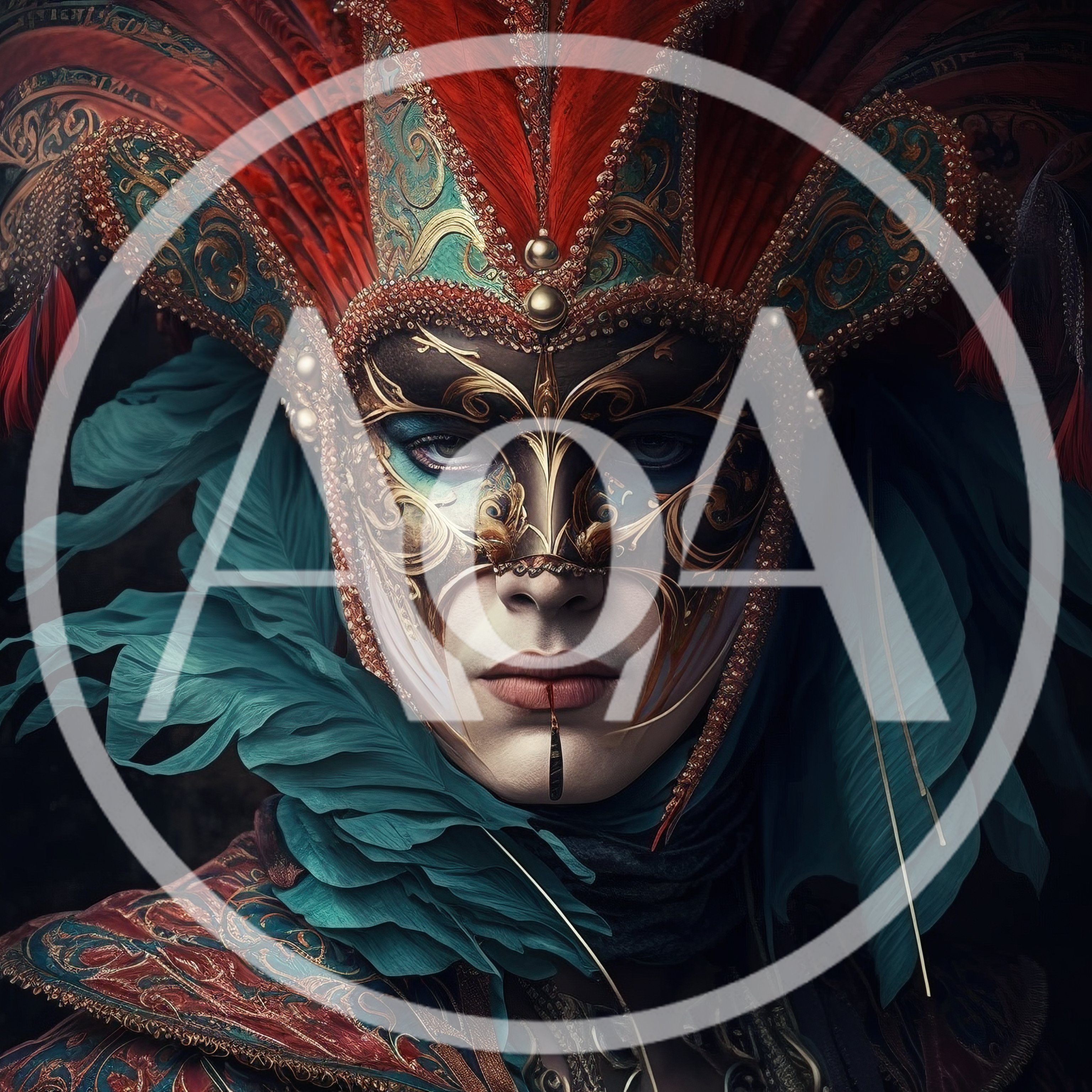 Venetian Masquerade Performer In Elaborate Mask And Feathers