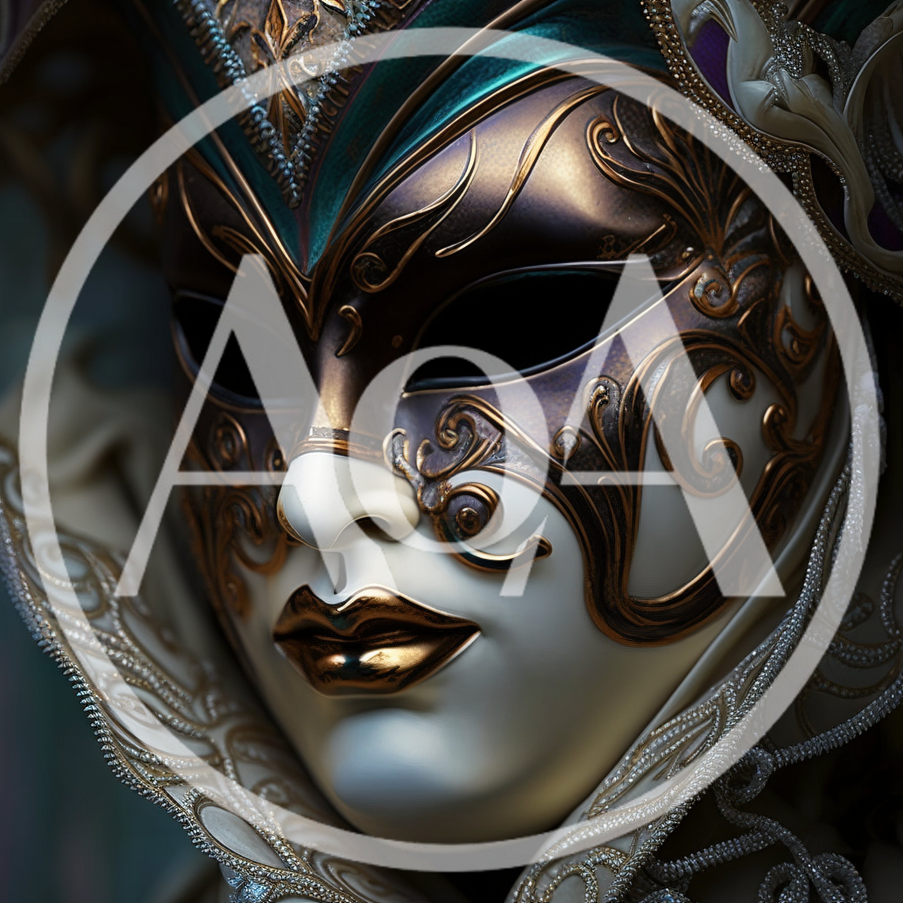 Ornate Venetian Masquerade Mask With Gold Filigree