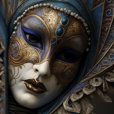 Ornate Venetian Masquerade Mask With Intricate Gold Detailing