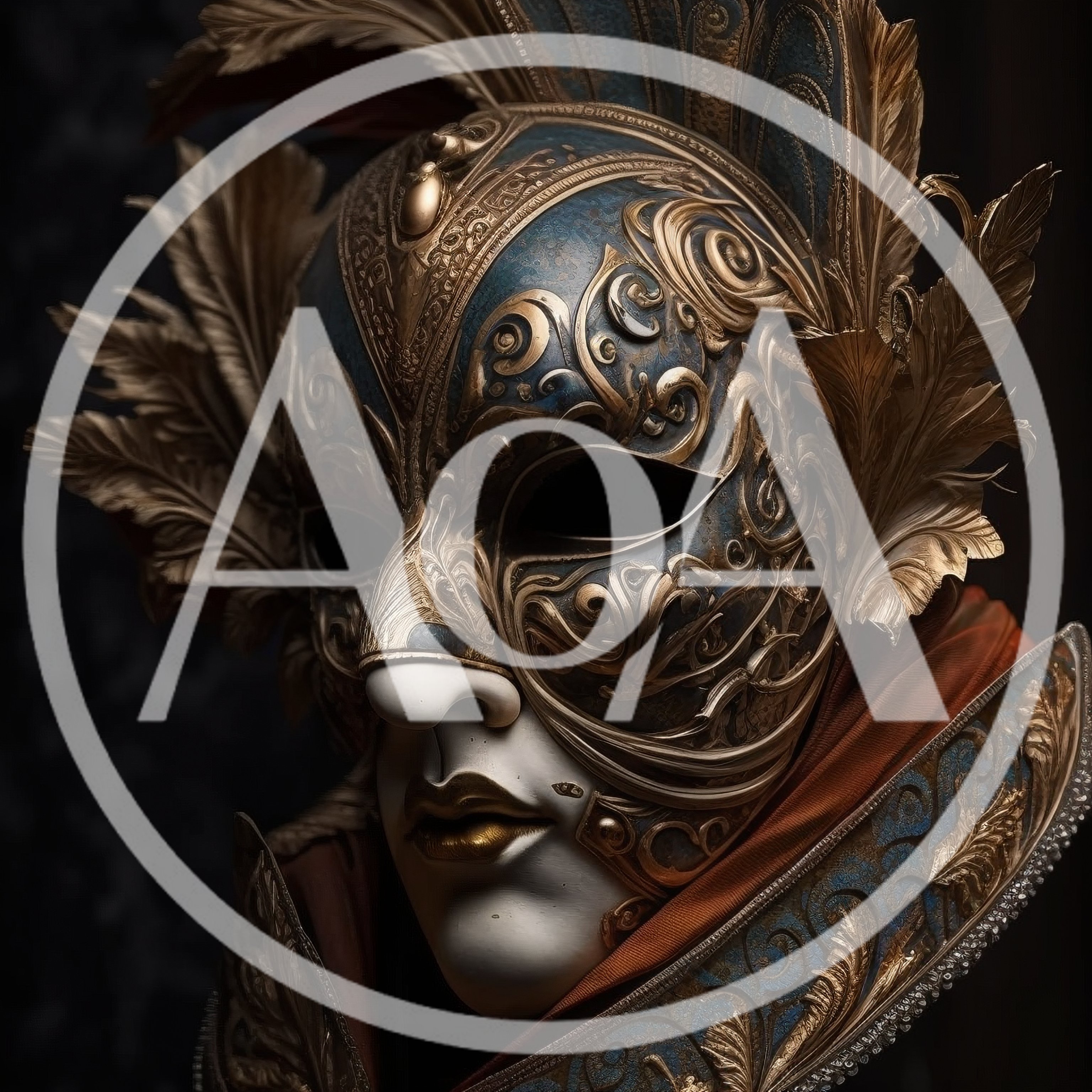 Ornate Venetian Masquerade Mask With Gold Filigree