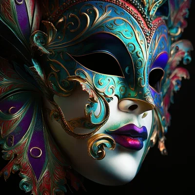 Ornate Venetian Masquerade Mask With Intricate Gold Filigree