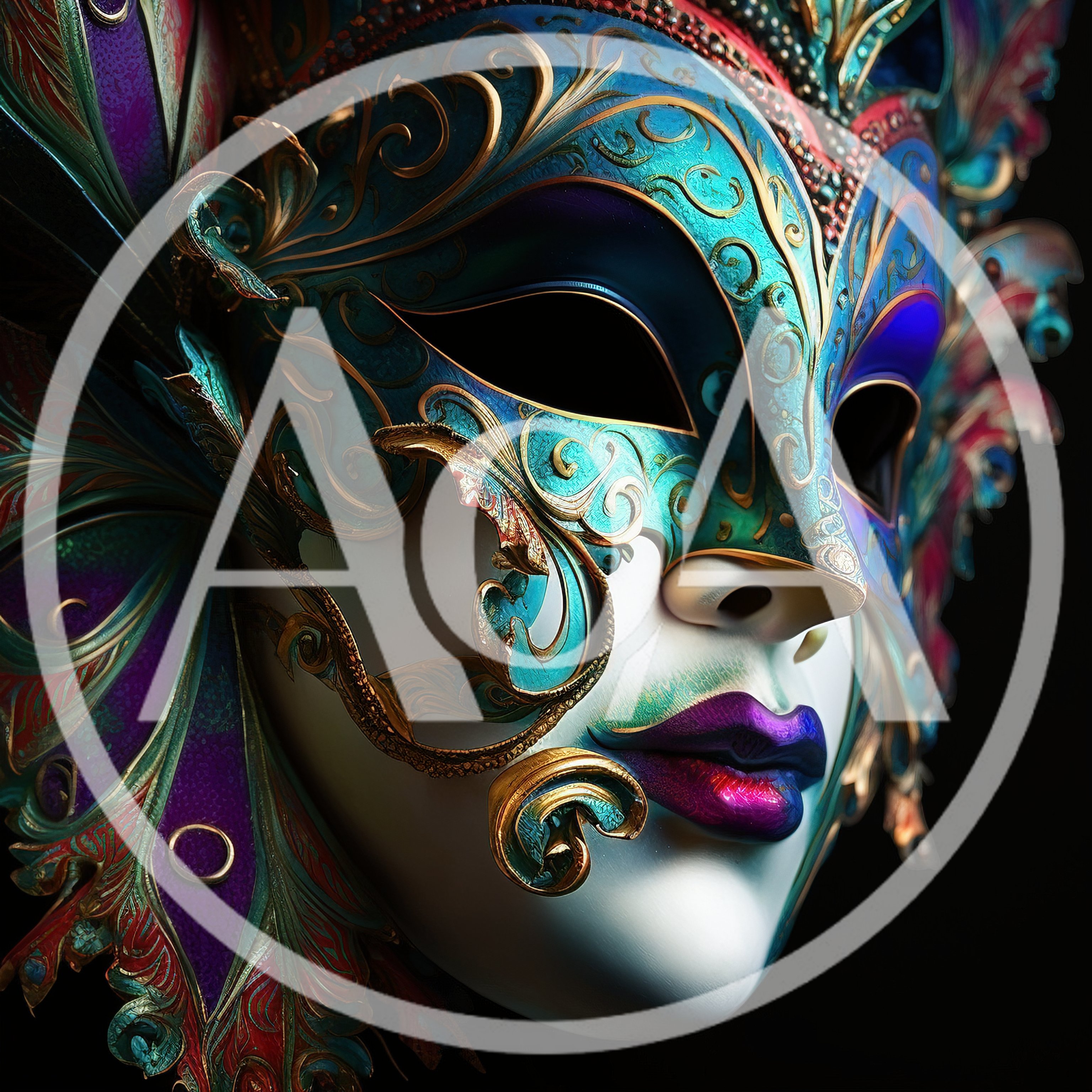 Ornate Venetian Masquerade Mask With Intricate Gold Filigree