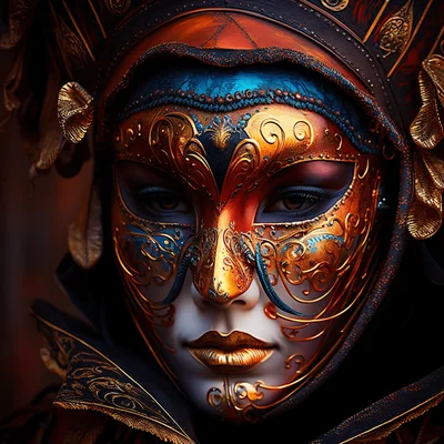 Ornate Venetian Masquerade Mask With Intricate Gold Filigree