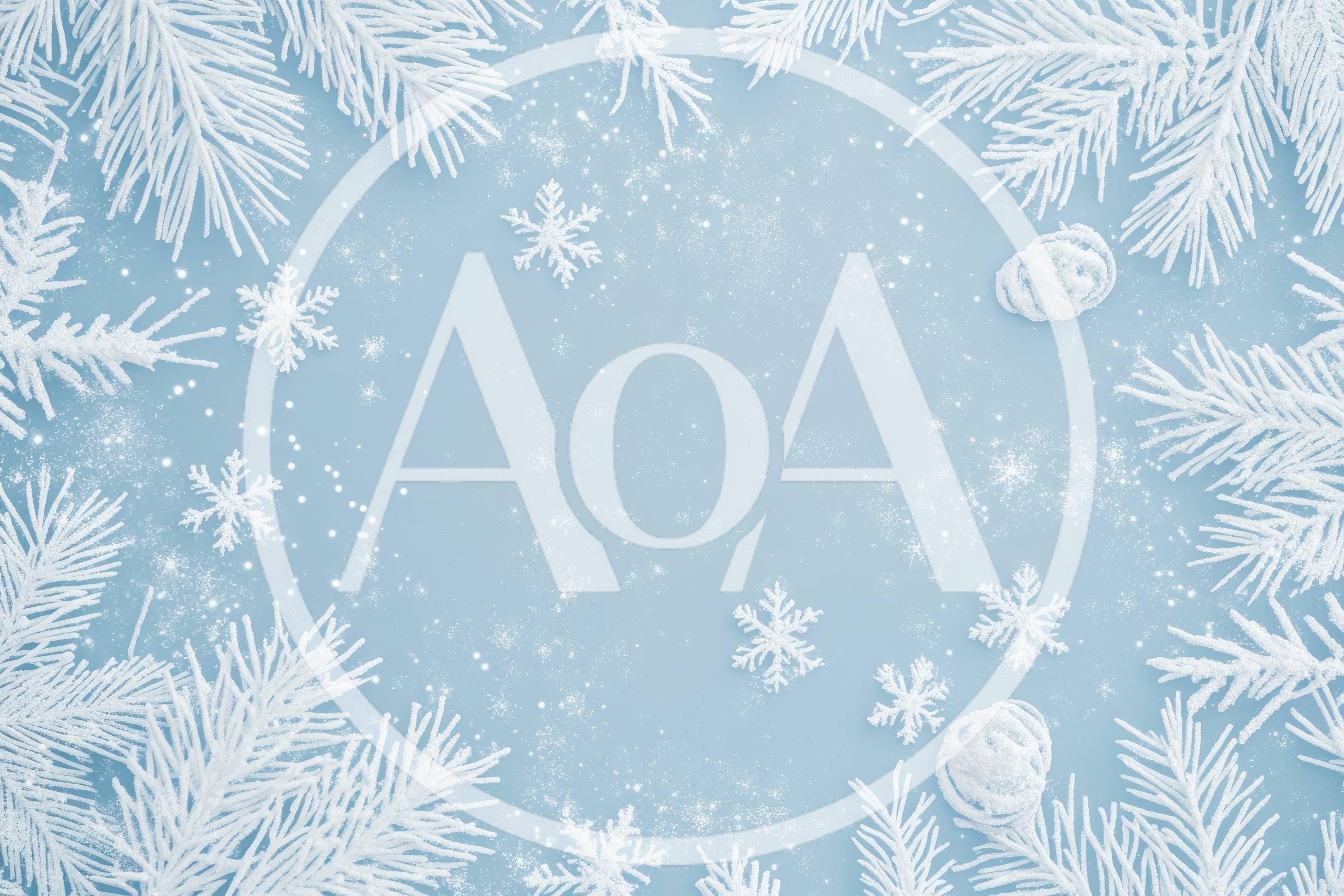 Christmas Holiday Background With Snowy Pine Branches