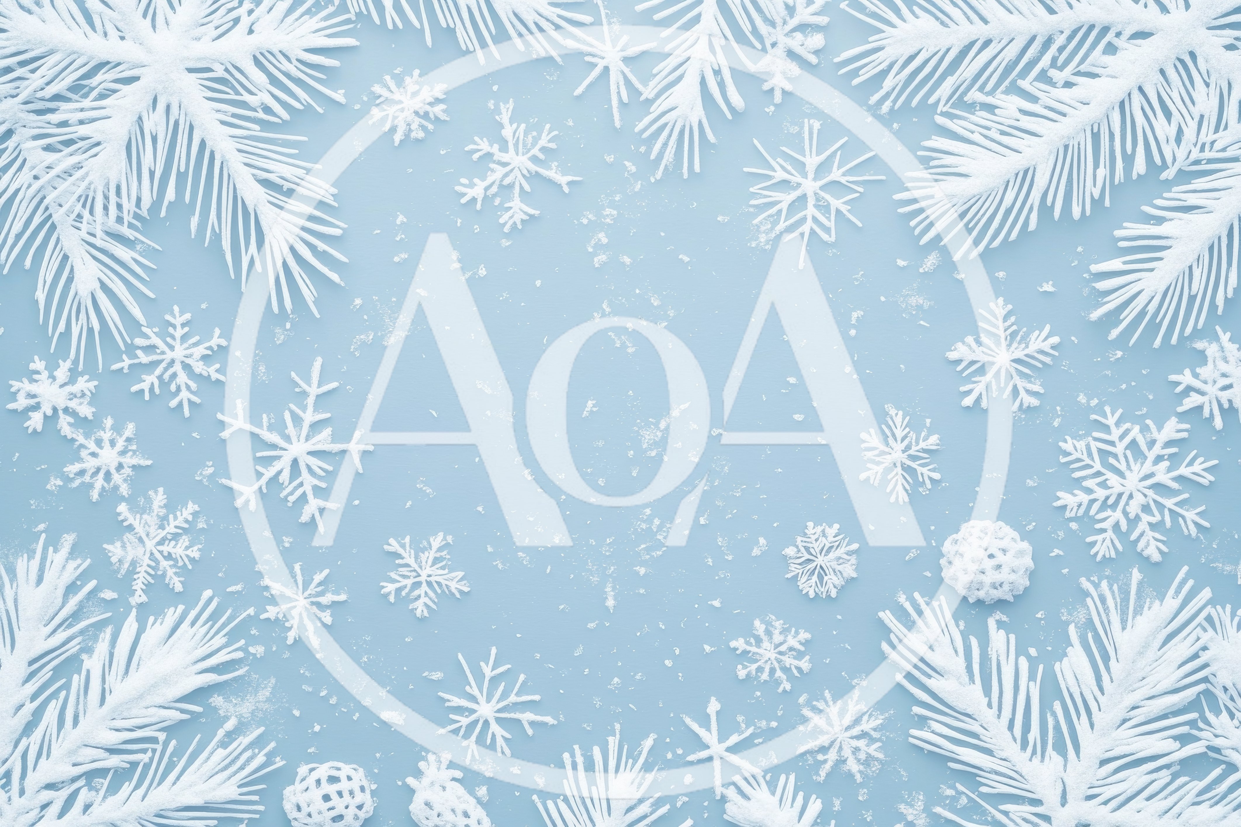 Christmas Holiday Background With Snowflakes And Pine Branches