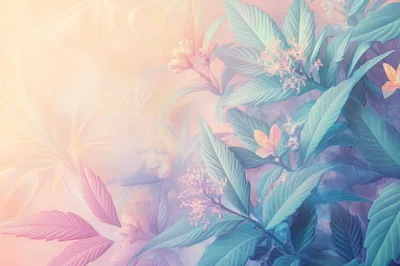 Ethereal Botanical Floral Background With Soft Pastel Tones