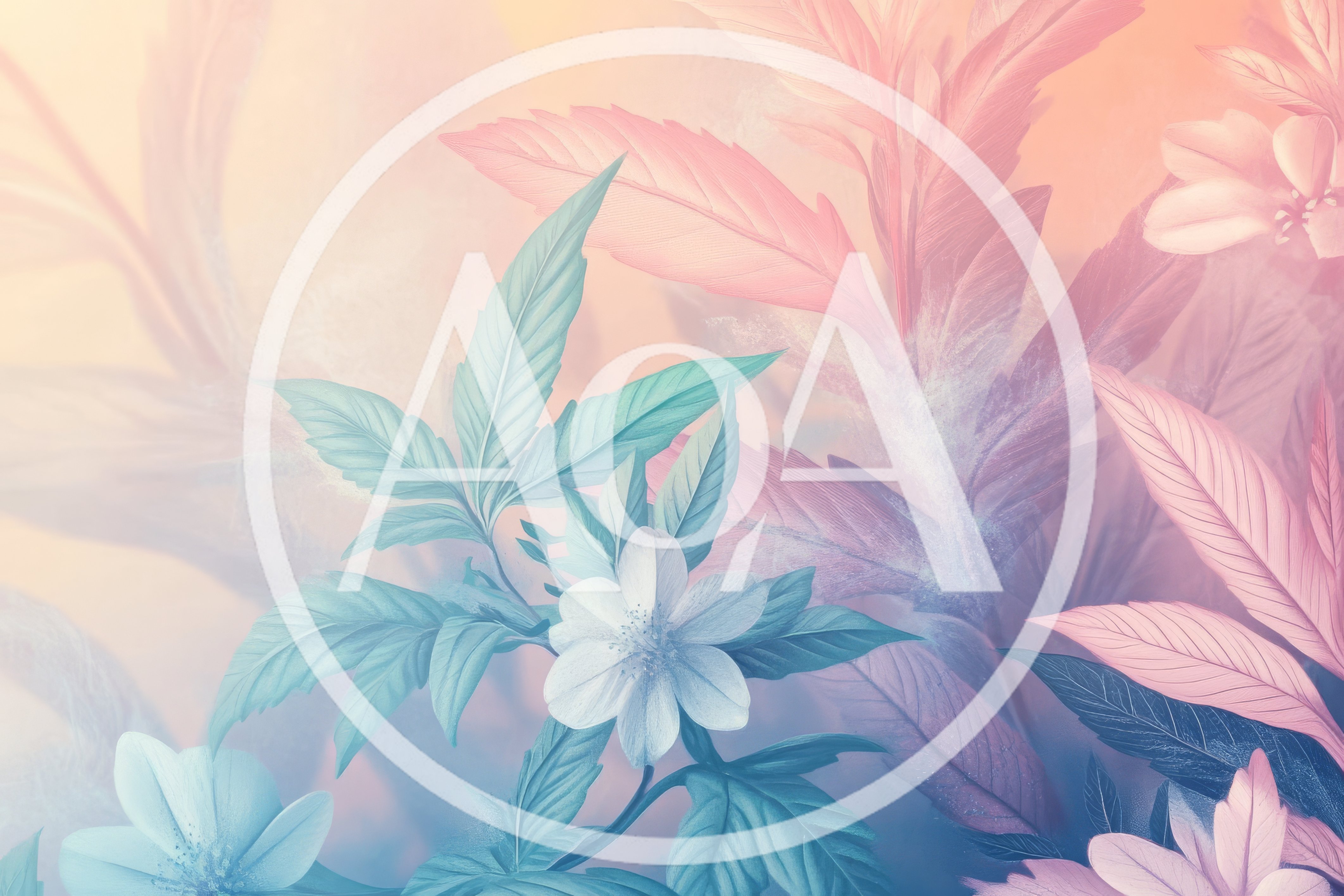 Abstract Floral Background With Soft Pastel Leaves And Flowers