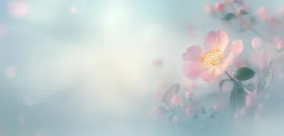 Soft Pink Wild Rose Flower In Spring
