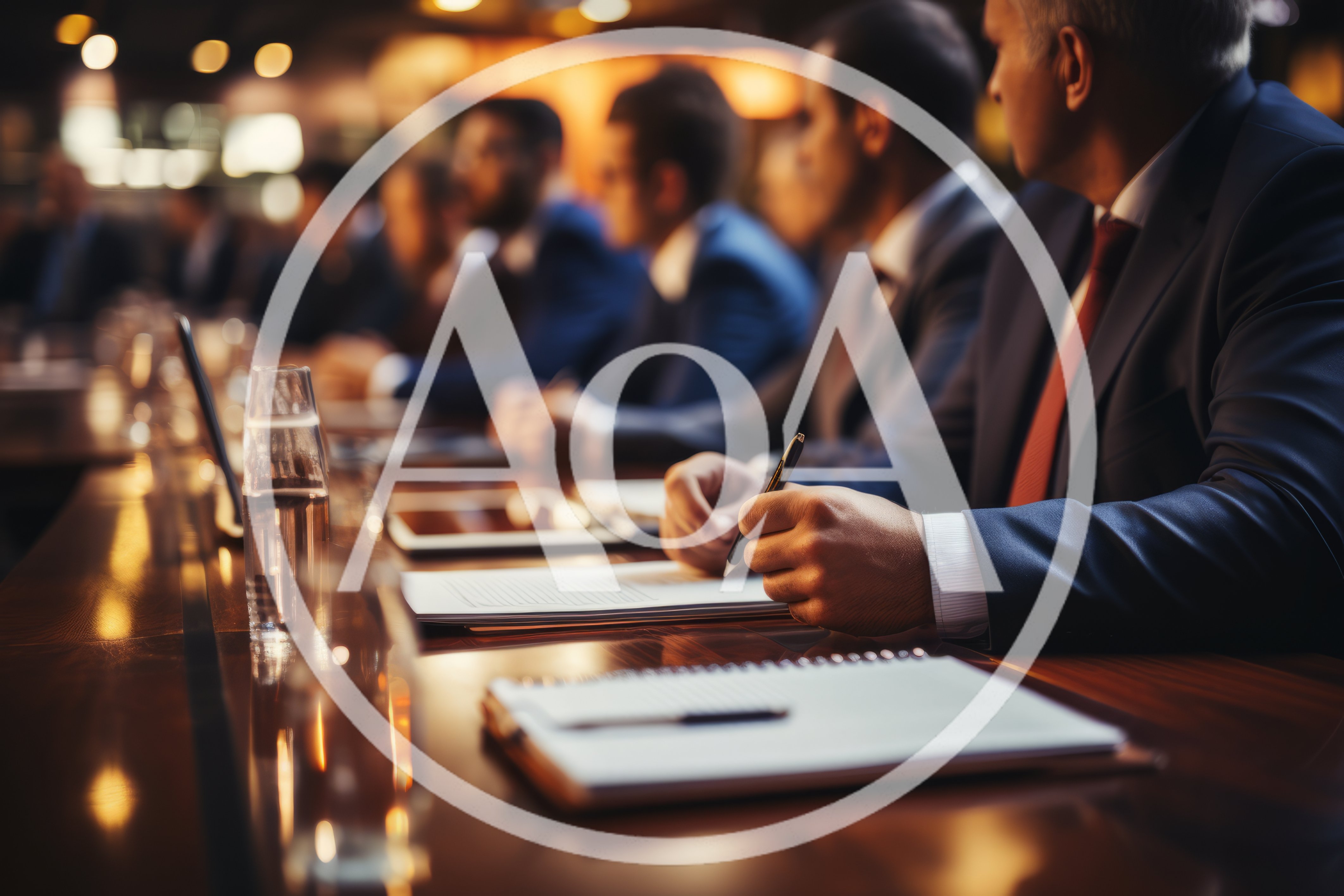 Business Professionals Attending A Formal Corporate Board Meeting