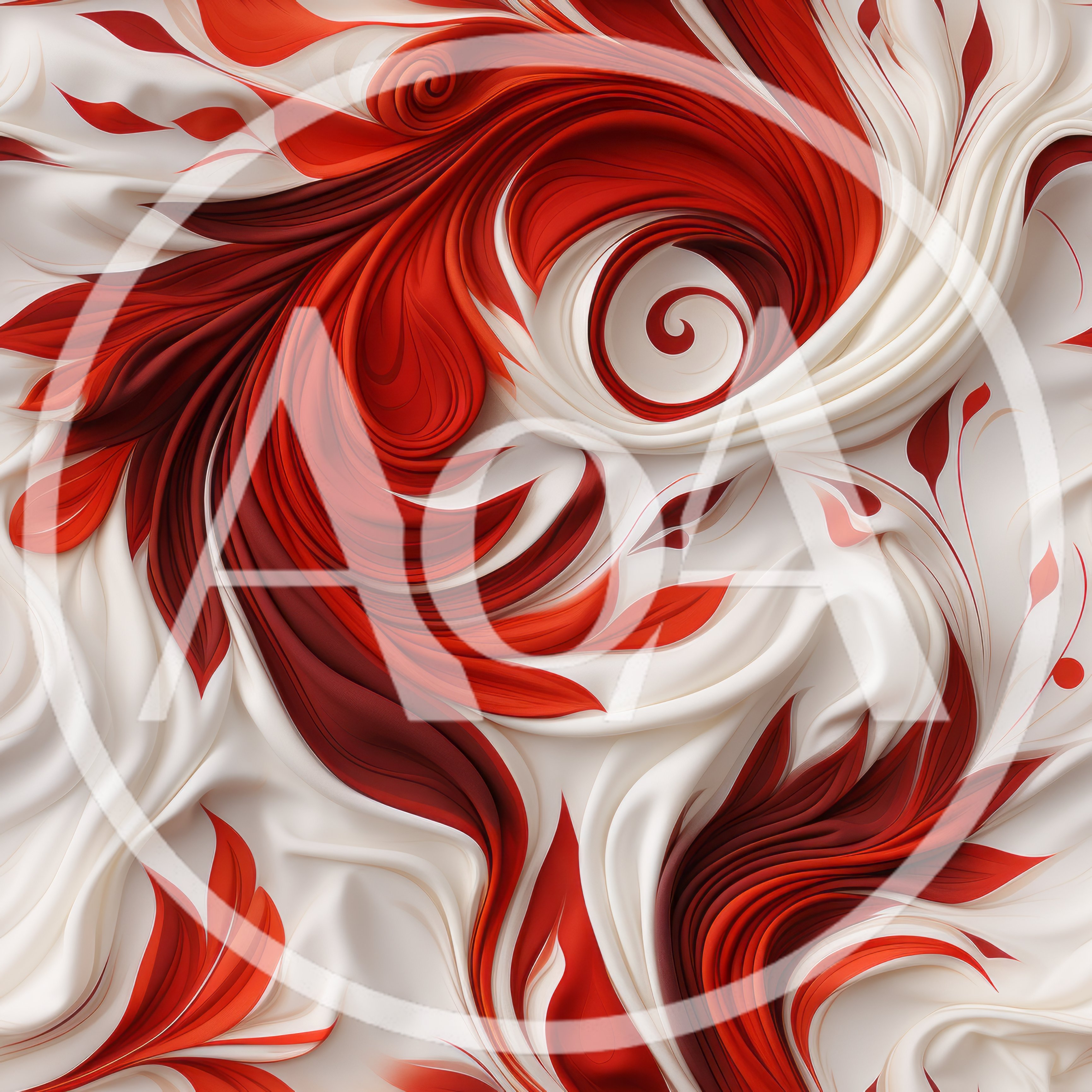 Abstract Red And White Swirling Fabric Texture
