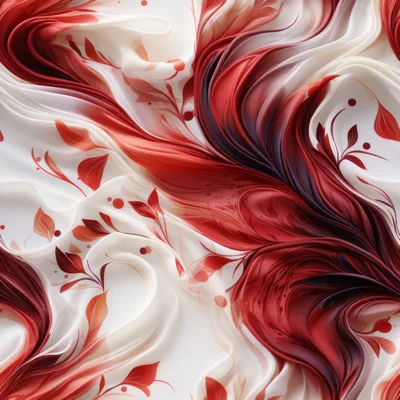 Abstract Red And White Silk Fabric Pattern
