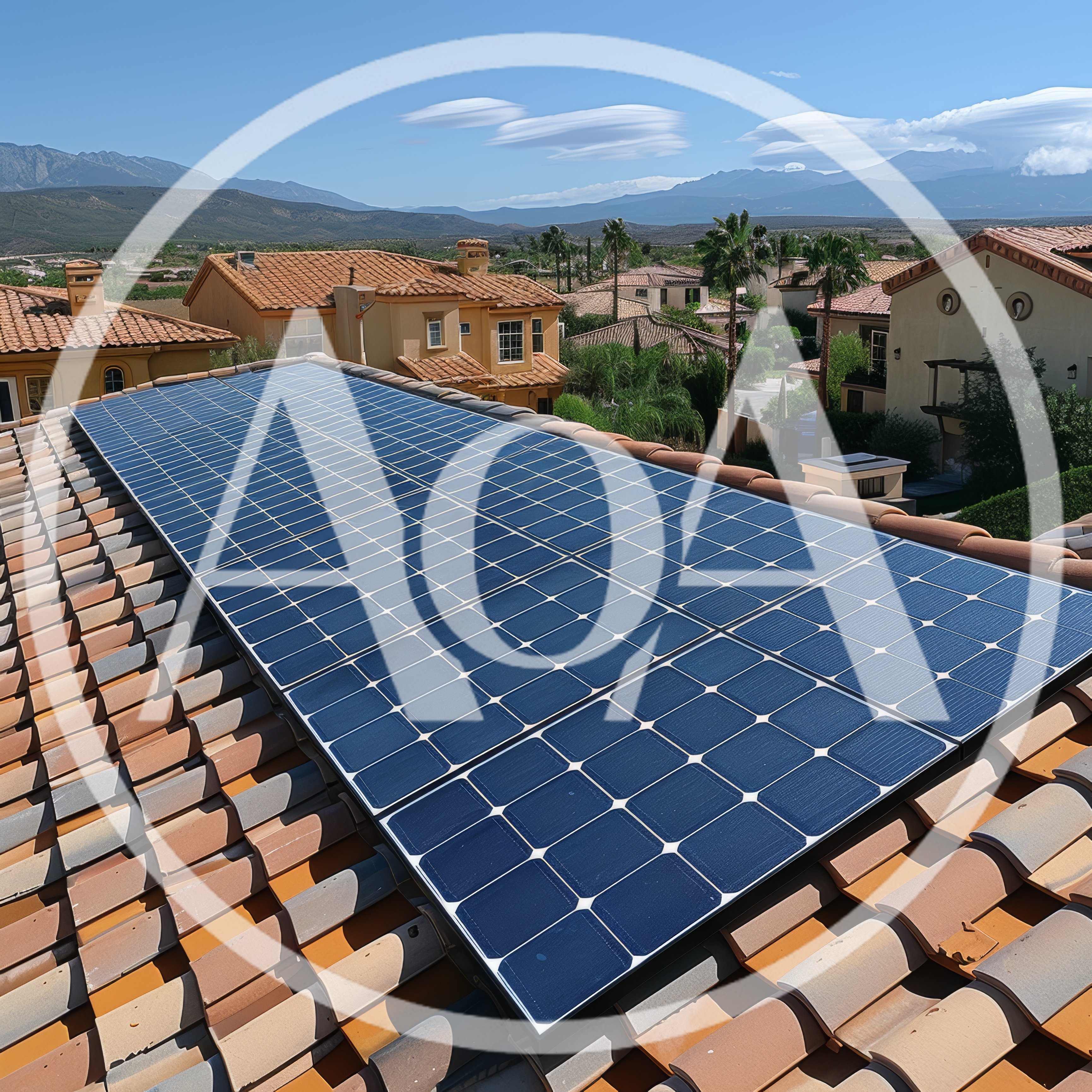 Solar Panels Installed On A Spanish Tile Roof