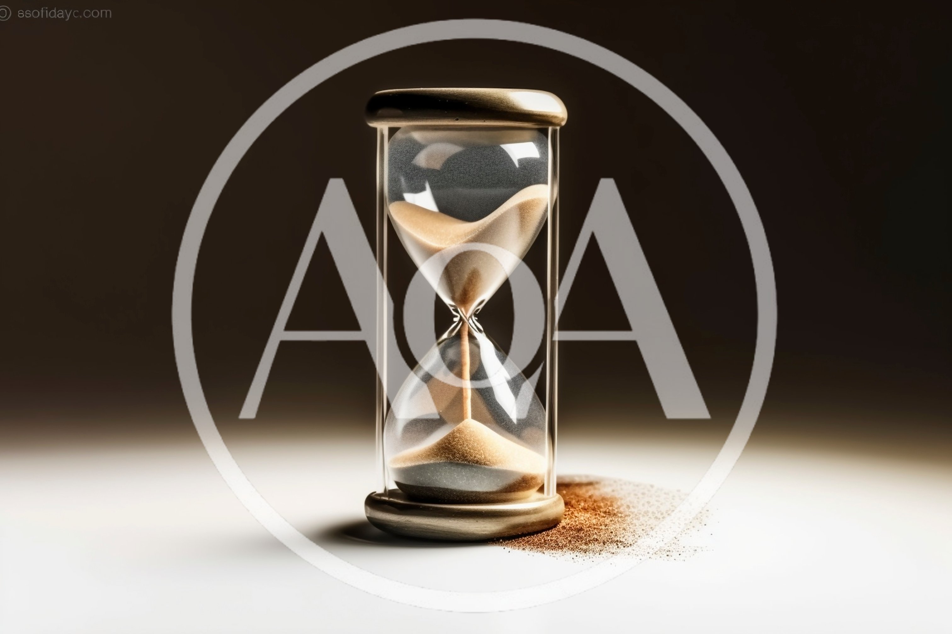 Hourglass With Flowing Sand On A Dark Background