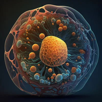 Abstract 3D Render Of A Biological Cell