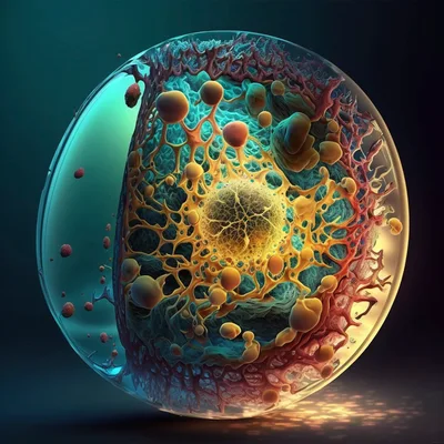 Abstract 3D Render Of A Biological Cell Structure