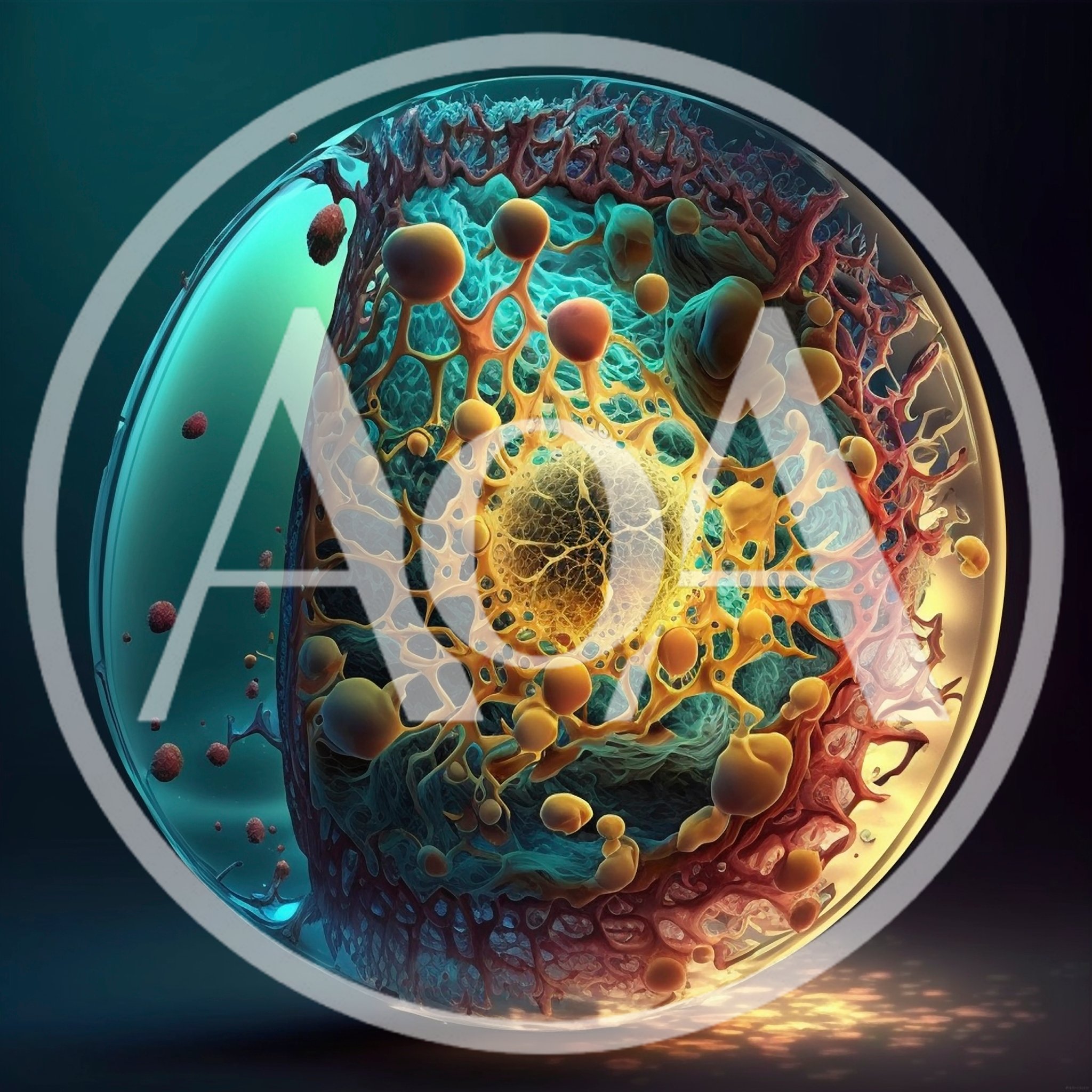 Abstract 3D Render Of A Biological Cell Structure
