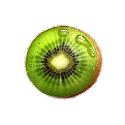 Fresh Sliced Kiwi Fruit With Water Droplets