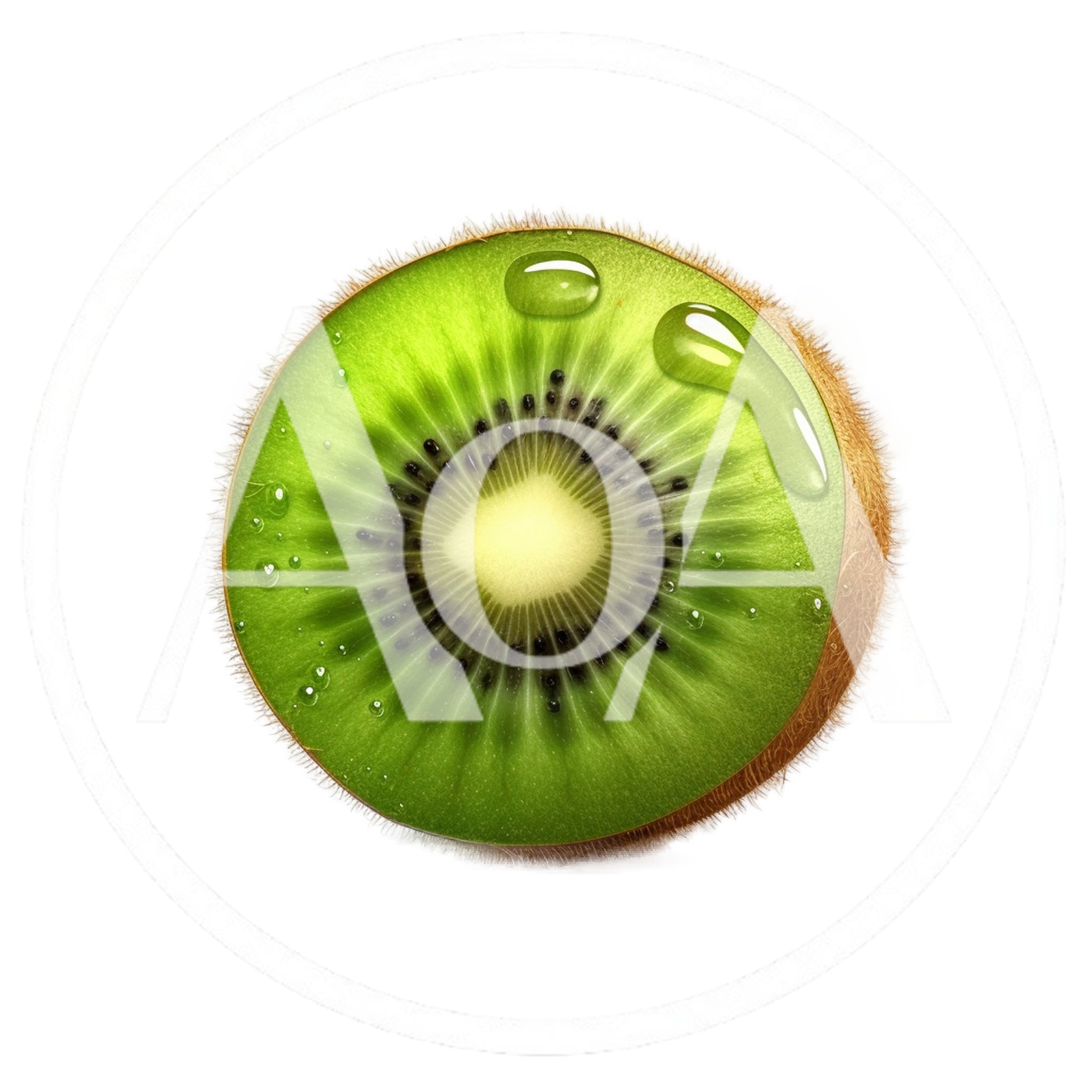 Fresh Sliced Kiwi Fruit With Water Droplets