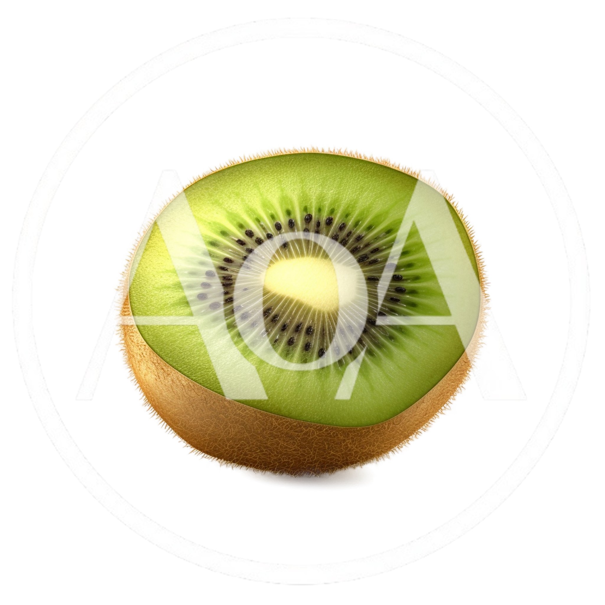 Fresh Half Kiwi Fruit Isolated On White Background