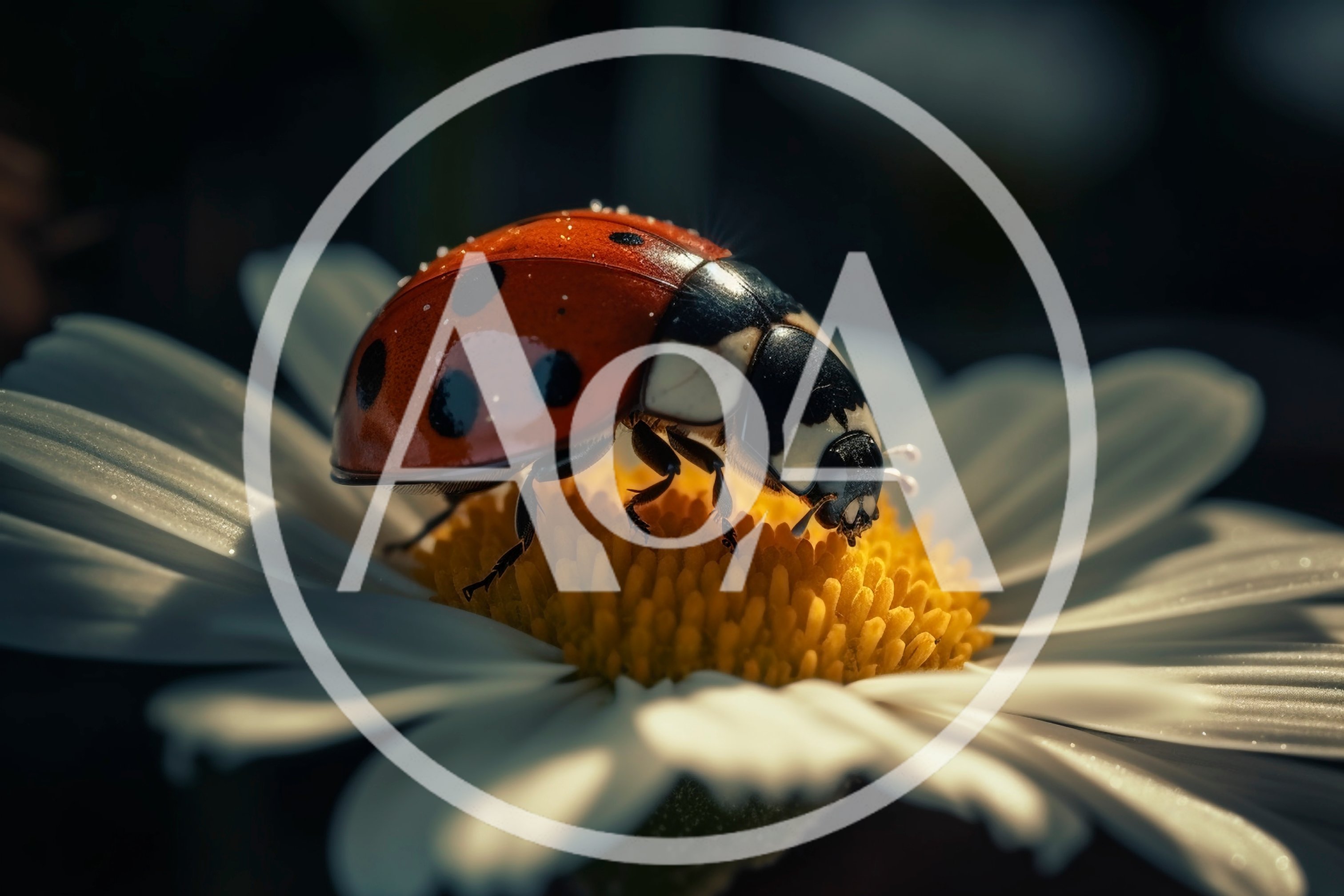 Ladybug Resting On A White Daisy Flower