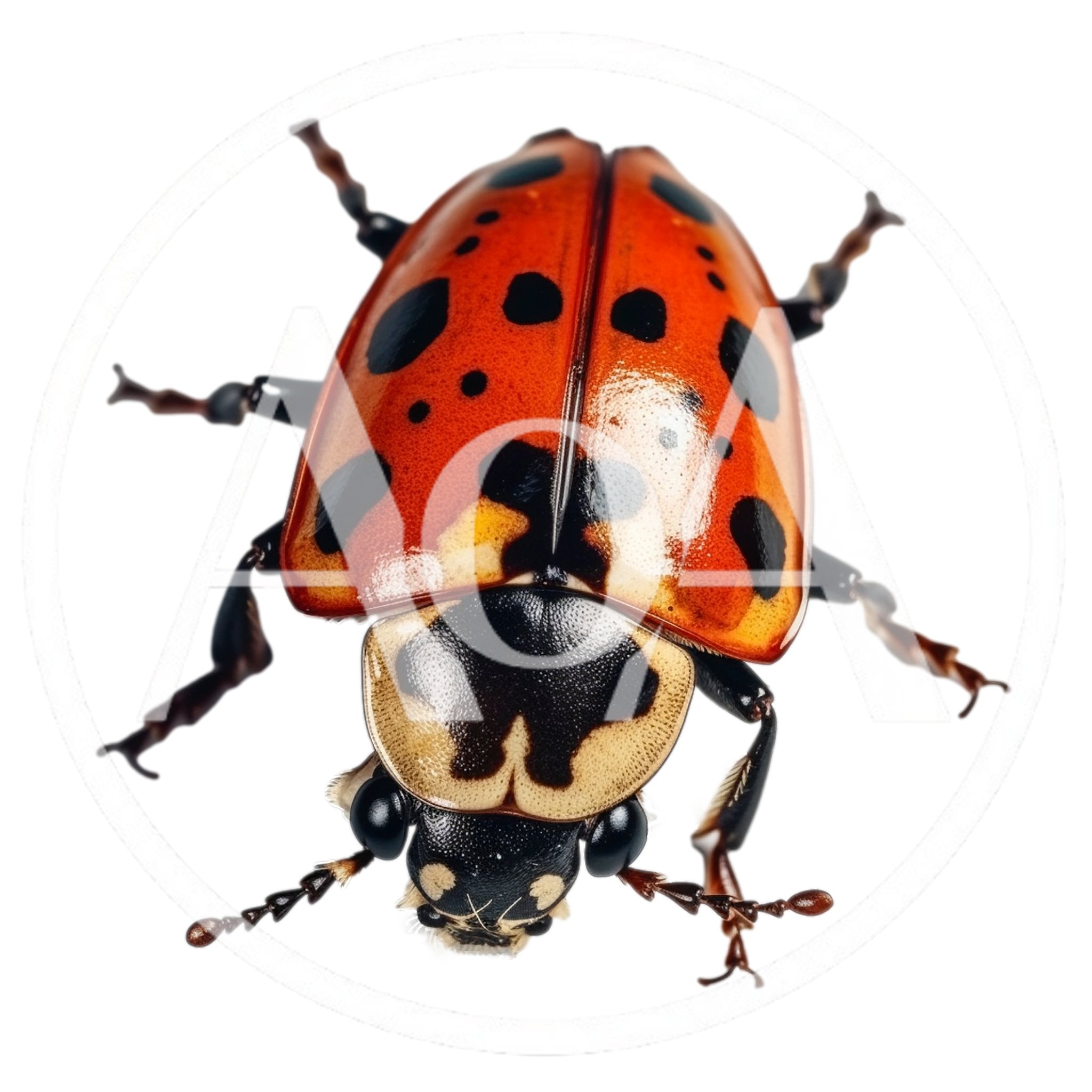 Macro Shot Of A Harlequin Ladybird Beetle